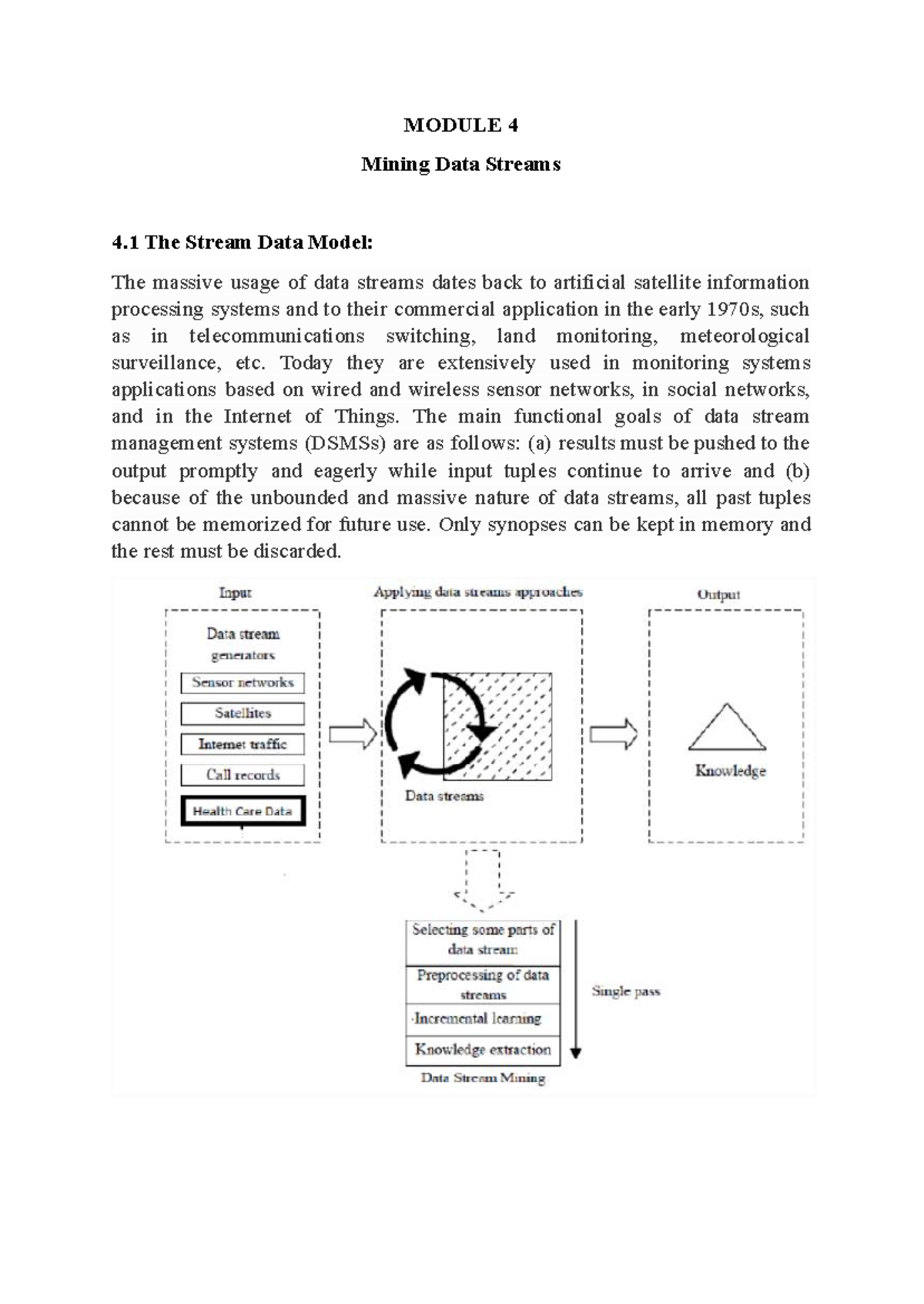 Module 4: Mining Data Streams and the Stream Data Model - Studocu