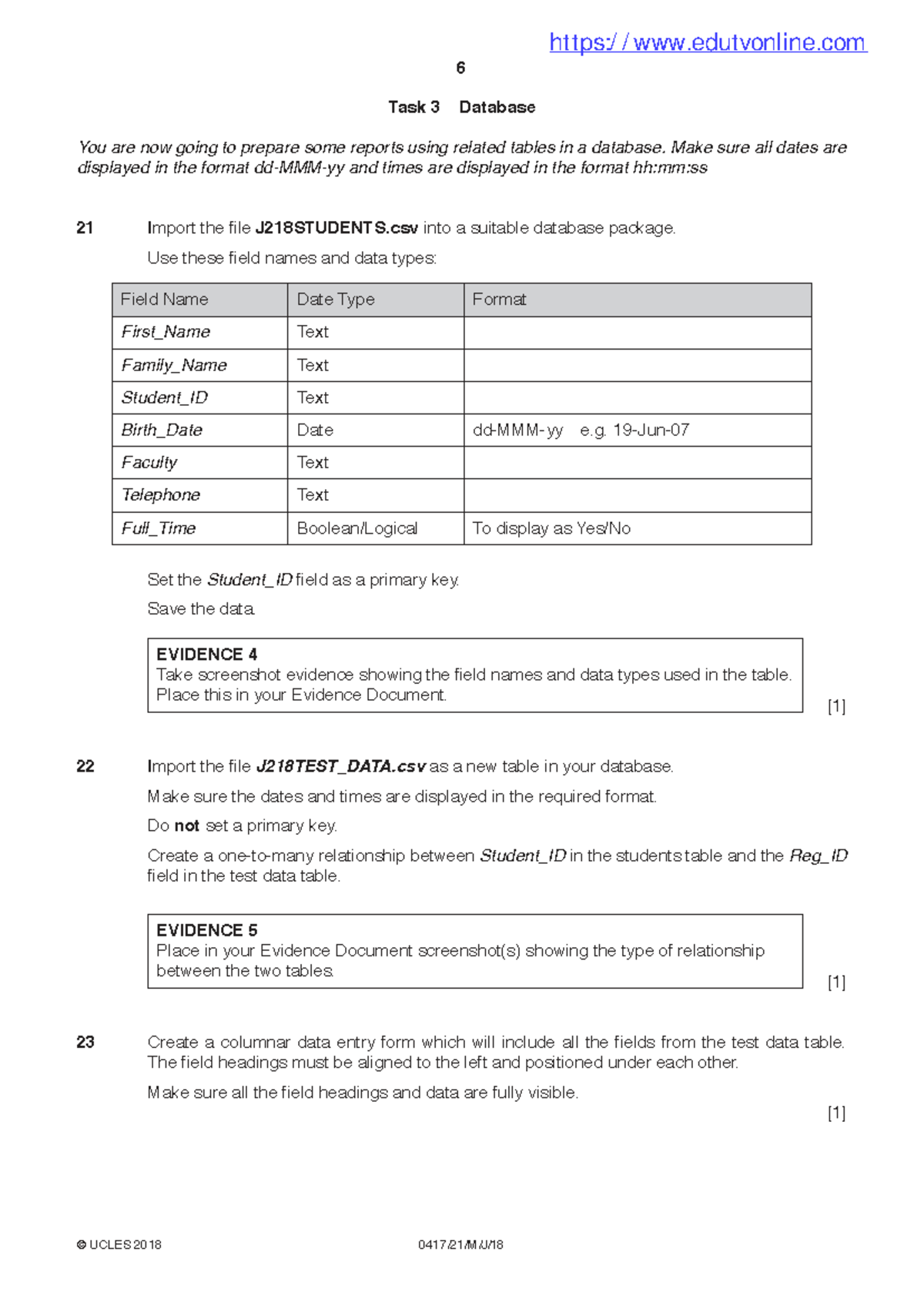 P6 - Database Task 3: Report Preparation and Data Validation Guide ...