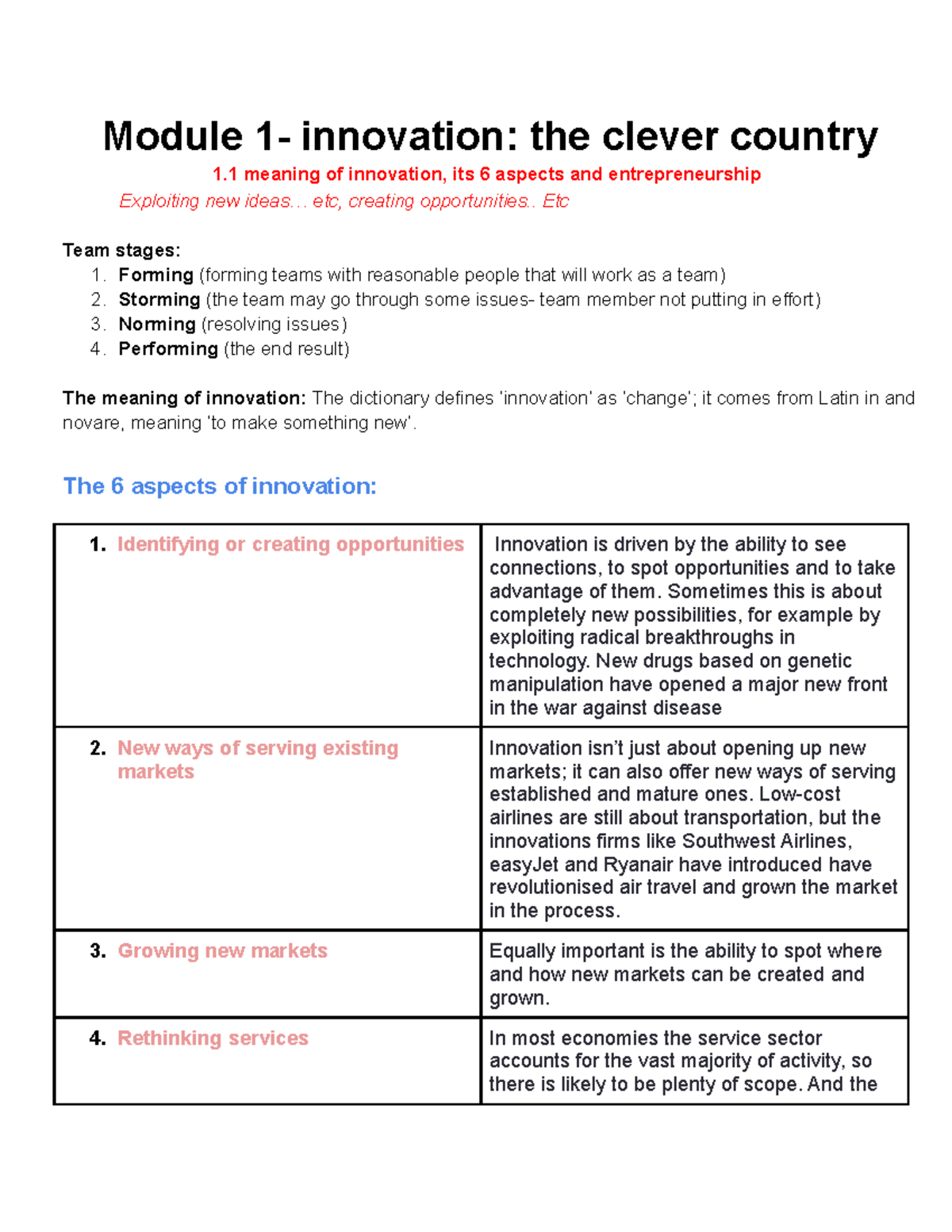 Module 1 Week 1: Understanding Innovation & Entrepreneurship - Studocu