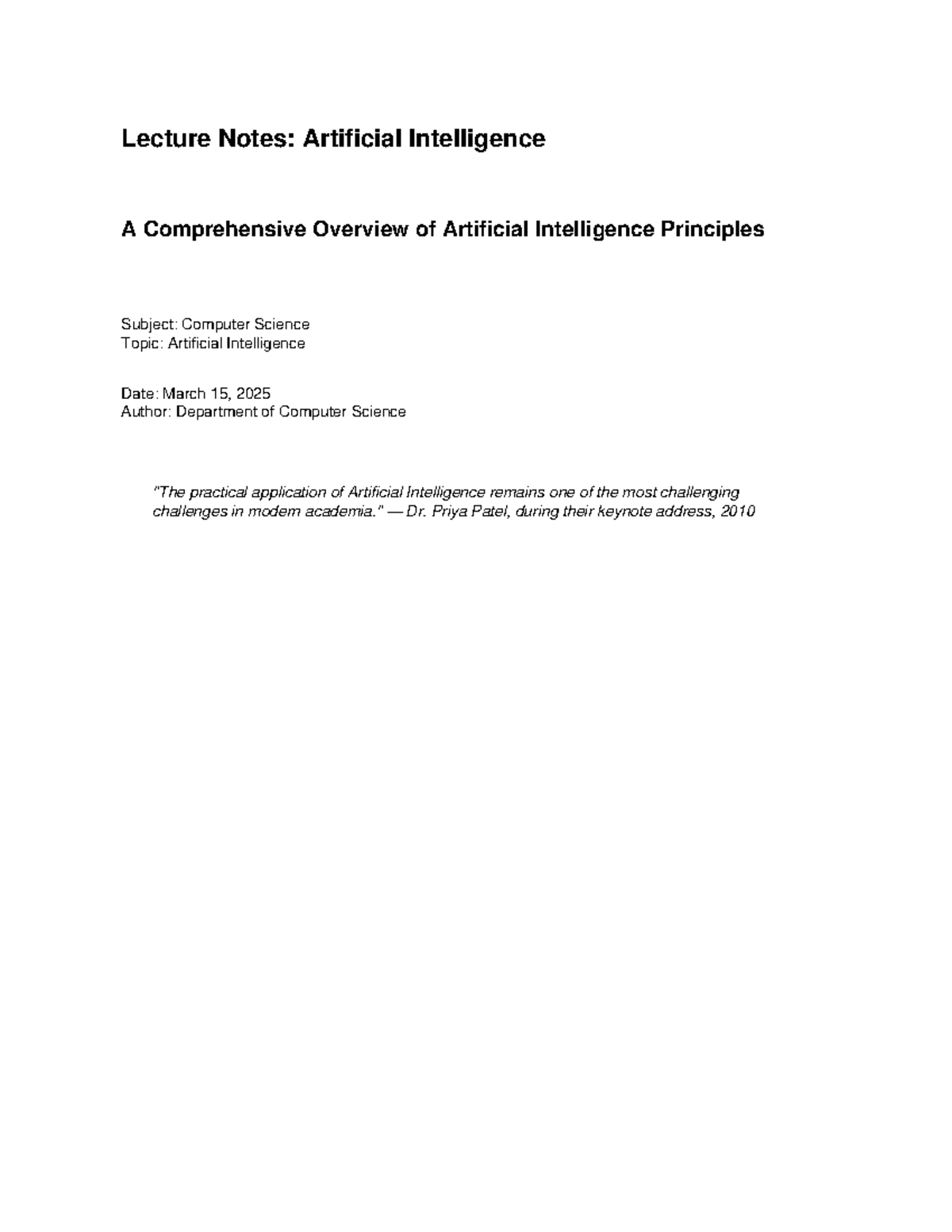 70037779599-839776.pdf - Lecture Notes: Artificial Intelligence A ...