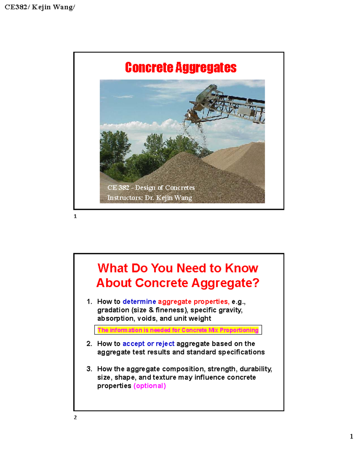 Concrete Aggregate Testing and Properties - CE 382 Lab Notes - Studocu