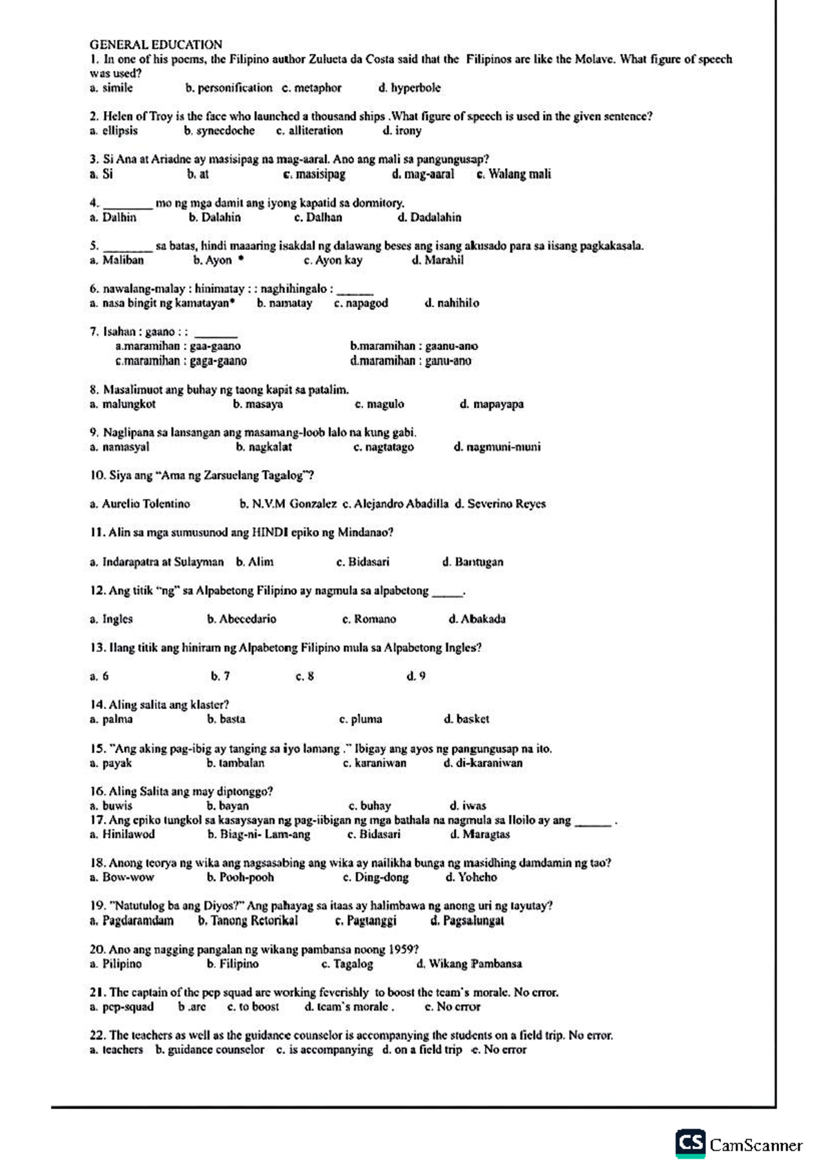 Gened 1: Comprehensive Reviewer for General Education Exam - Studocu