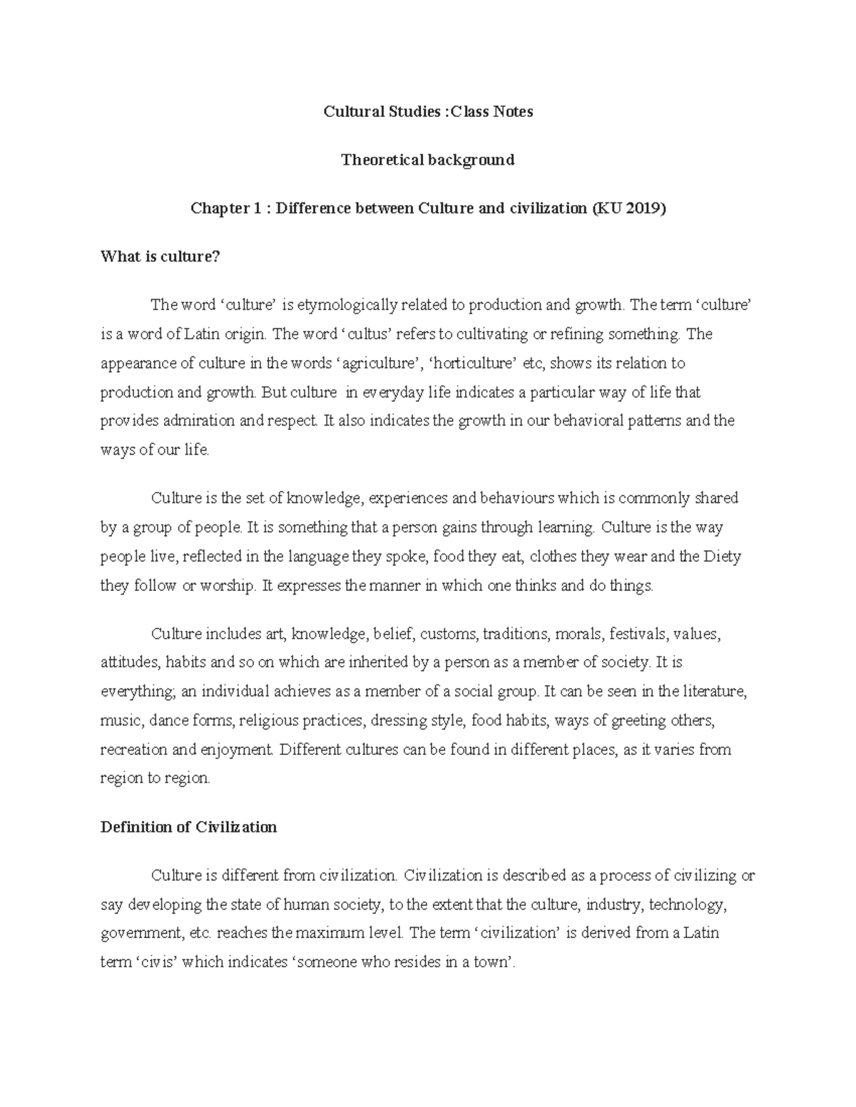 Cultural Studies (KU 2019): Key Concepts & Methodologies Overview - Studocu