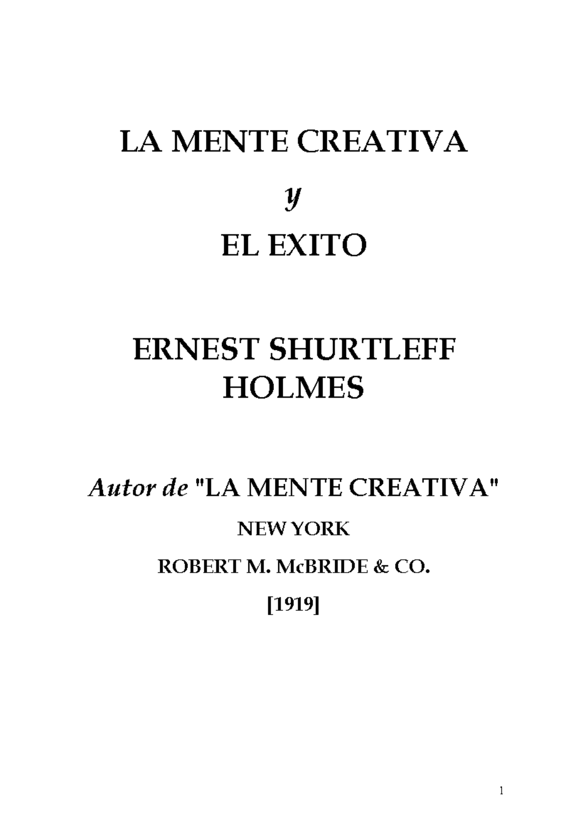 LA Mente Creativa Y EL Exito - Ernest Shurtleff - LA MENTE CREATIVA y ...