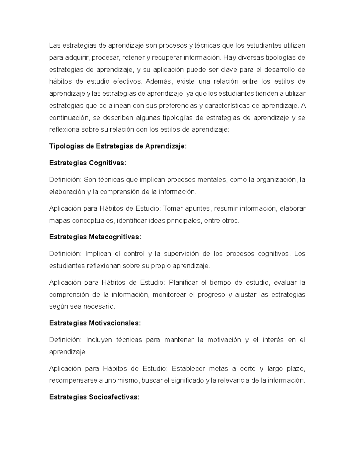 A4 P3 EQ1 - disfruta - Las estrategias de aprendizaje son procesos y ...
