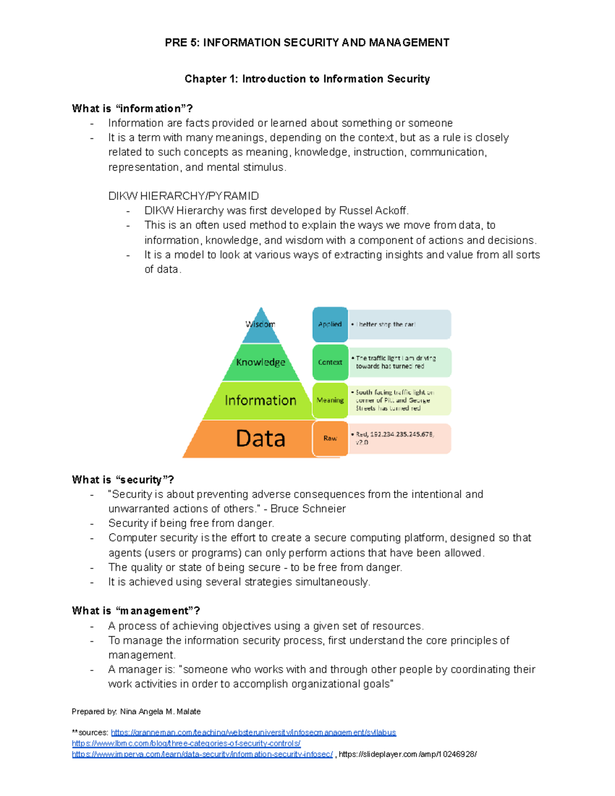 Chapter 1: Intro to Info Security (IS 101) - Concepts & Principles ...