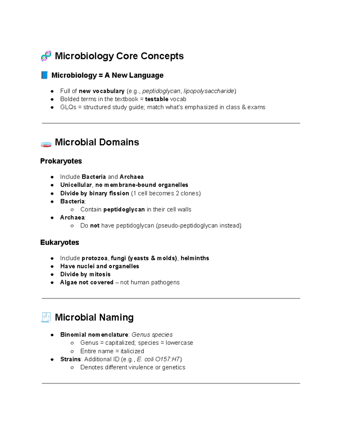 Microbiology Study Guide & Exam Review Notes (BIO 101) - Studocu