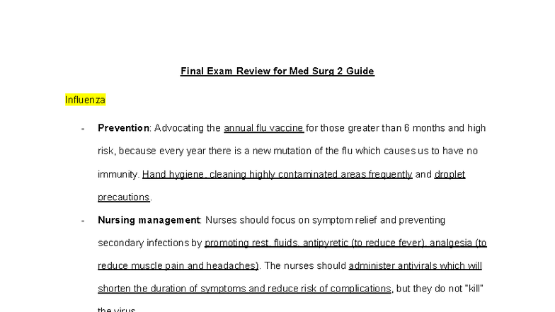 Med Surg 2 Final Exam Study Guide: Key Topics & Nursing Care Strategies ...