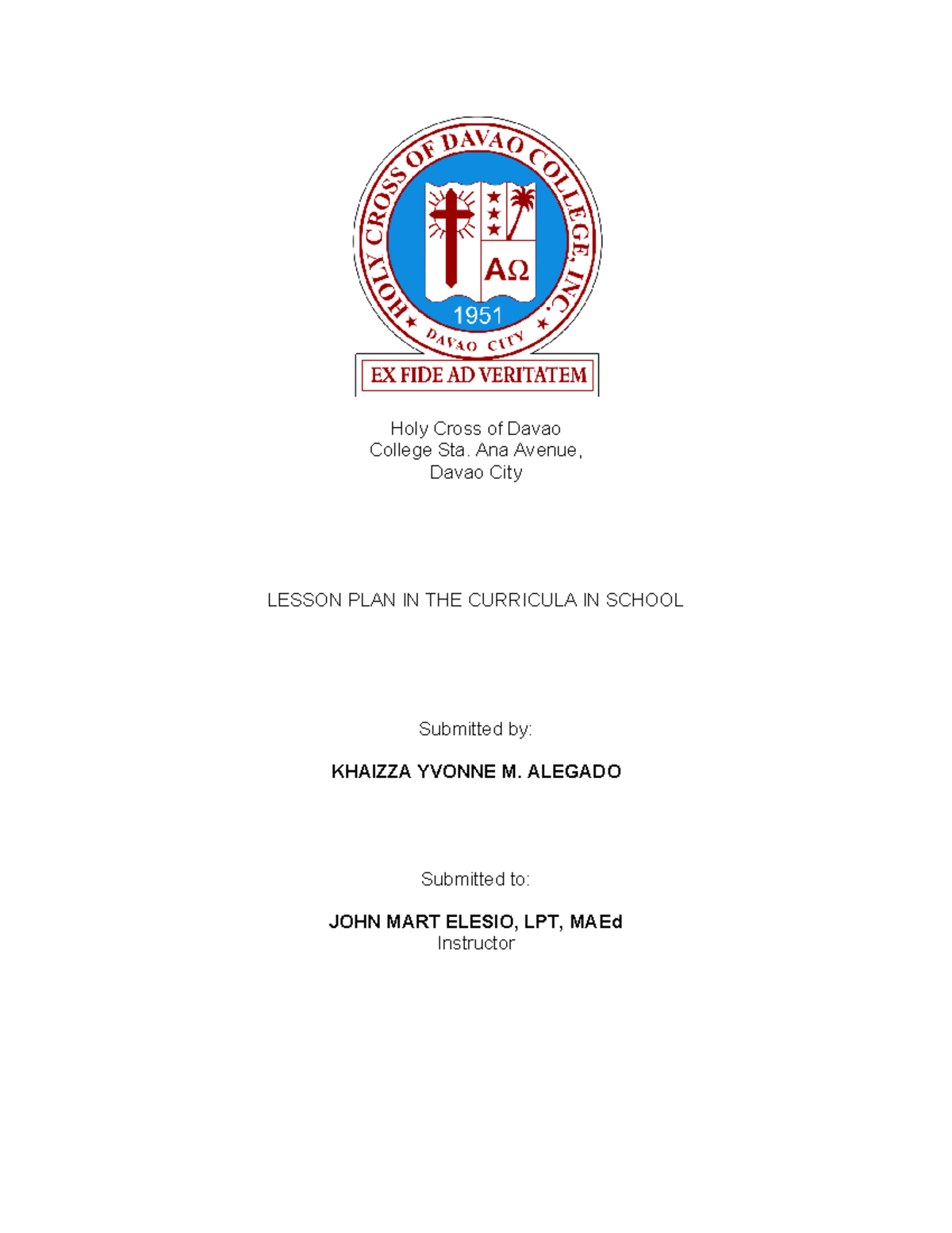 Final- Lesson-PLAN - N/a - Holy Cross of Davao College Sta. Ana Avenue ...