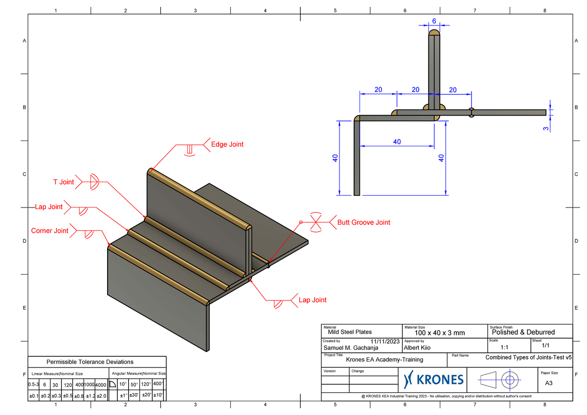 Combined Types of Joints - Test Drawing v6 (Industrial Training 2023 ...