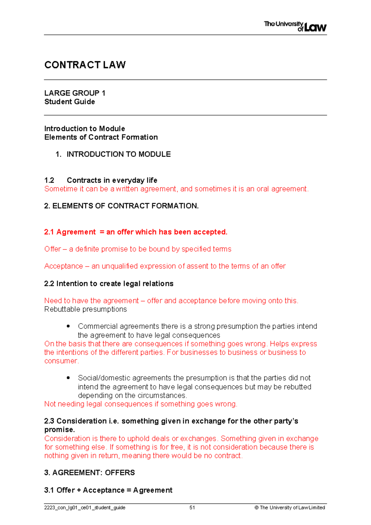 Contract Law: Student Guide for Large Group 1 (2223_CON_LG01_CE01 ...