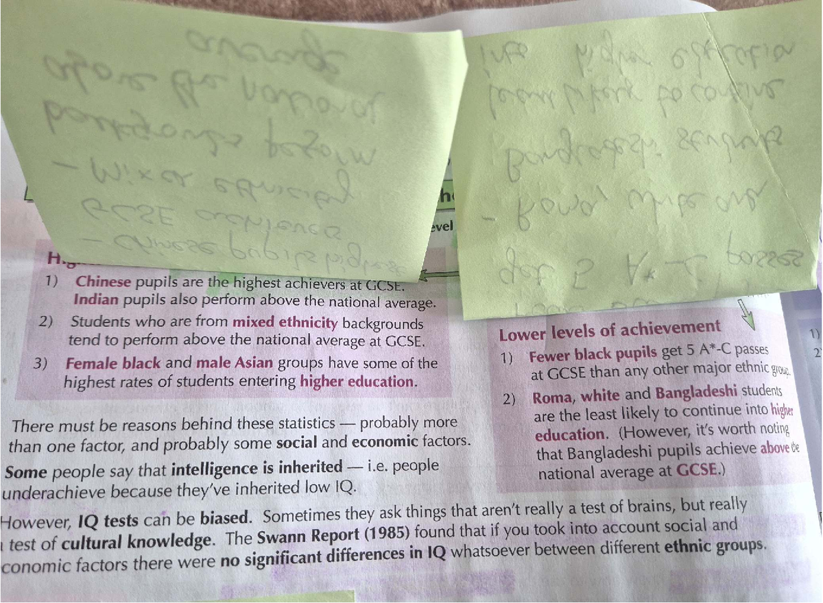 Education Revision Notes 2: GCSE Achievement and Ethnic Factors - Studocu
