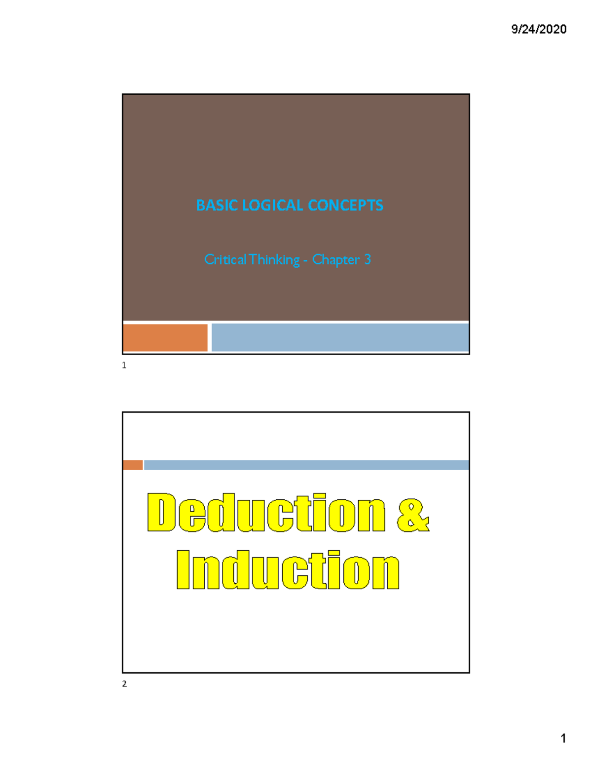 Critical thinking CH3: Deductive and inductive reasoning concepts - Studocu