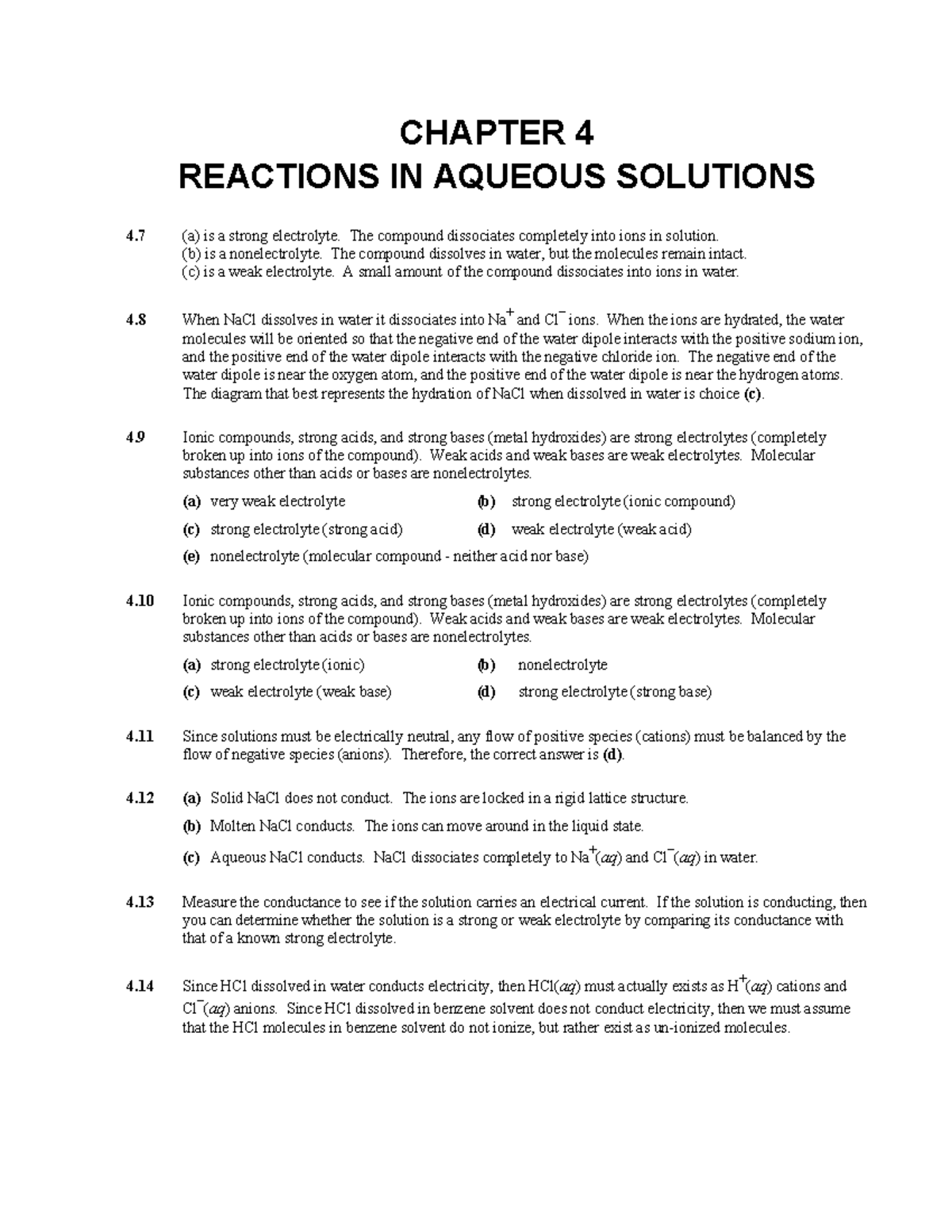 CHAPTER 4: REACTIONS IN AQUEOUS SOLUTIONS - EXERCISE SOLUTIONS - Studocu