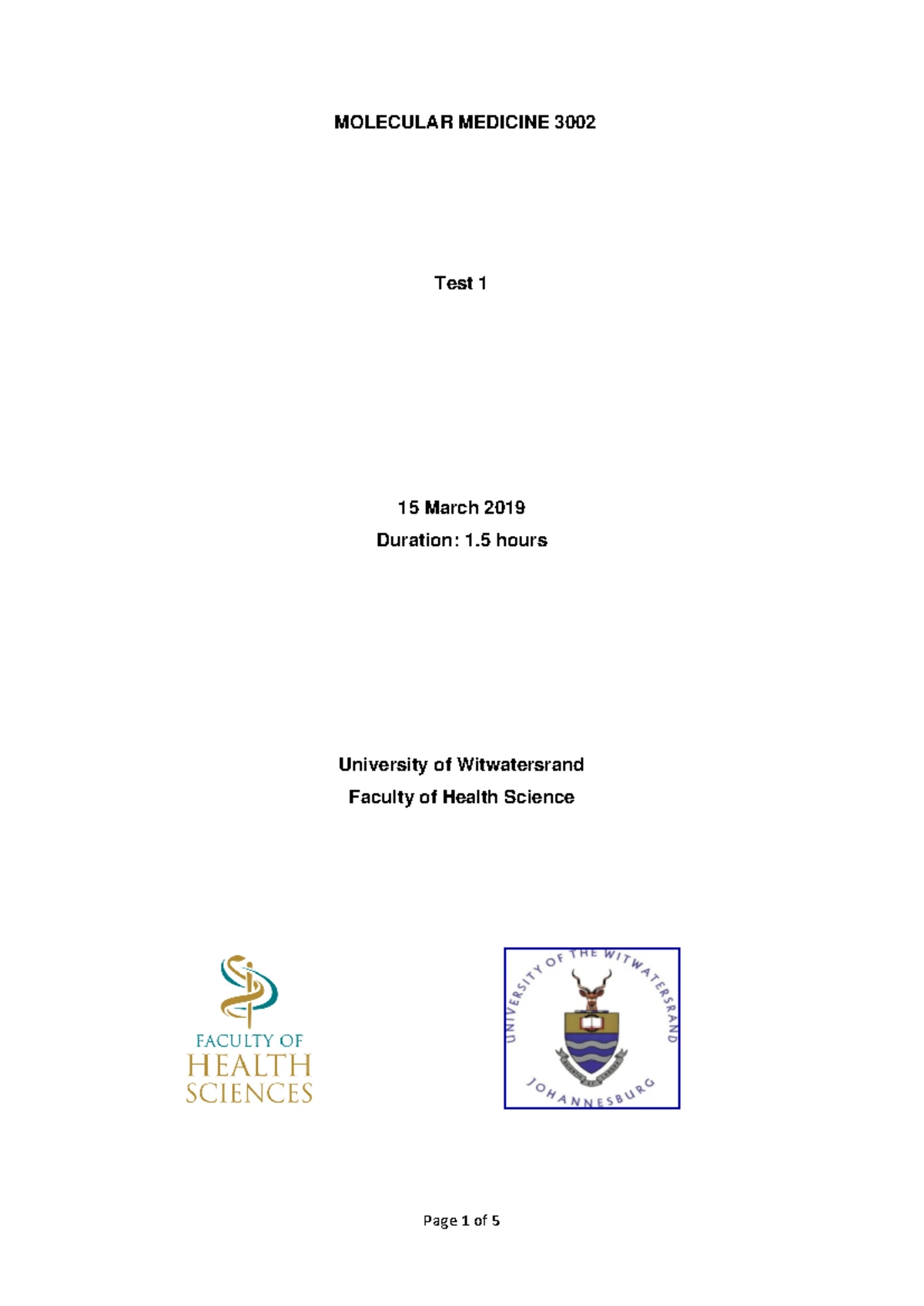 Mmiii - 2019 - Test 4 - Questions only - BHSc MMIII Test 4 Page 1 ...