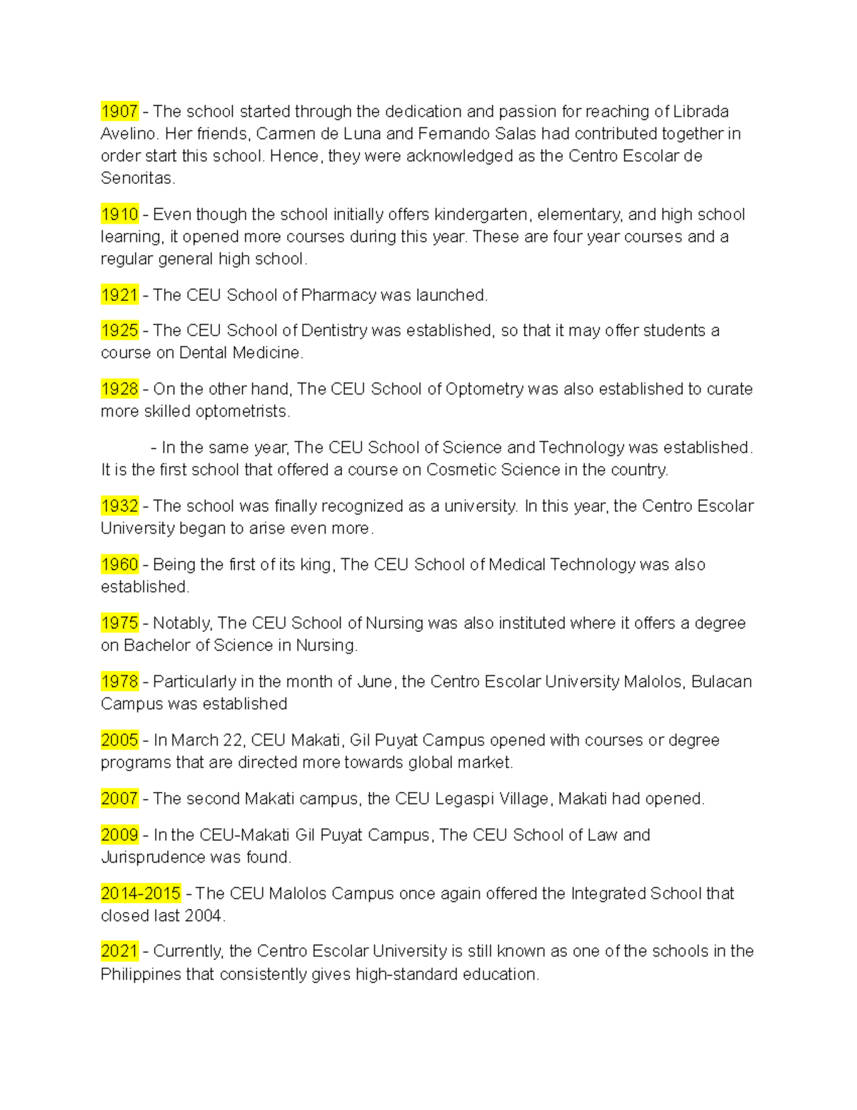 CEU Timeline of events, history, and important discoveries - Dentistry ...
