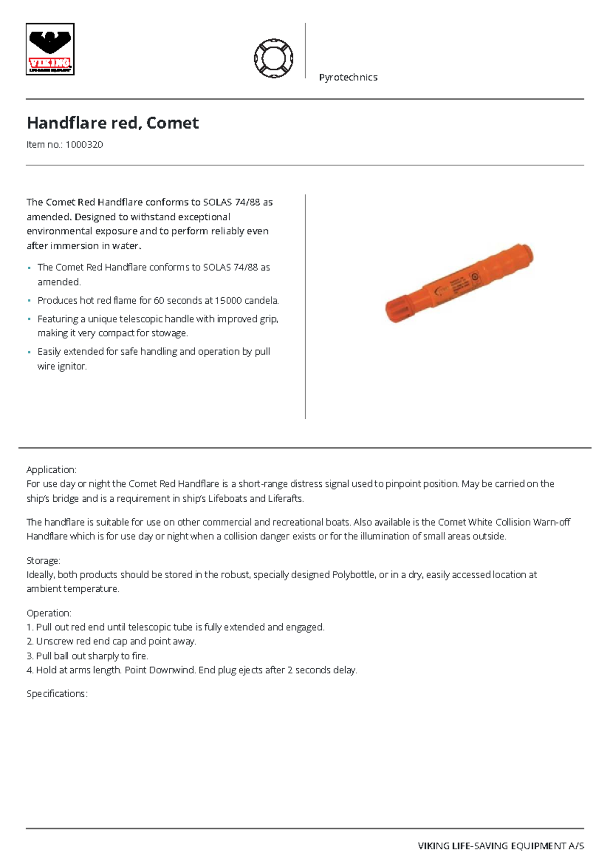 Comet Red Handflare Overview - SOLAS Compliant (1000320) - Studocu