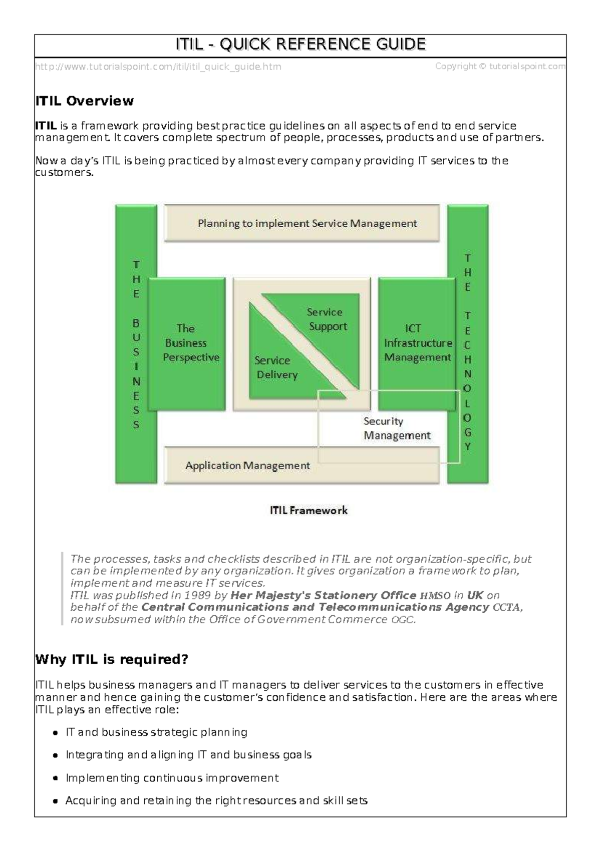 ITIL Framework: Comprehensive Quick Guide to Service Management - Studocu