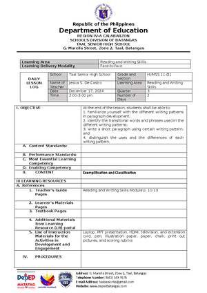DLP Englissh - Daily Lesson Plan in English - Daily Lesson Plan School ...