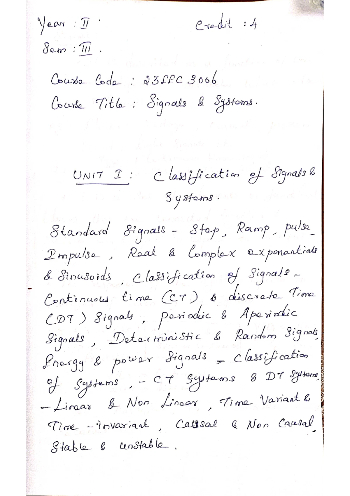 Signals and Systems Notes 1 - Studocu