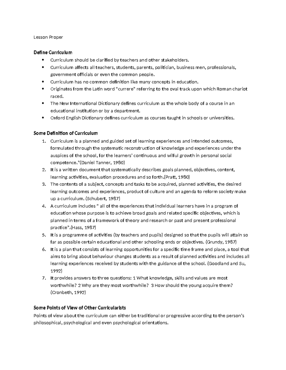 EDU 101 - Demo Lesson: Understanding Curriculum and Its Definitions ...