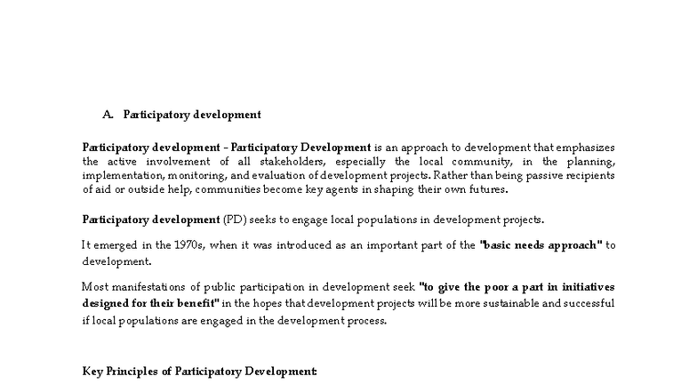 Participatory Development: Key Principles and Filipino Context (PD 101 ...
