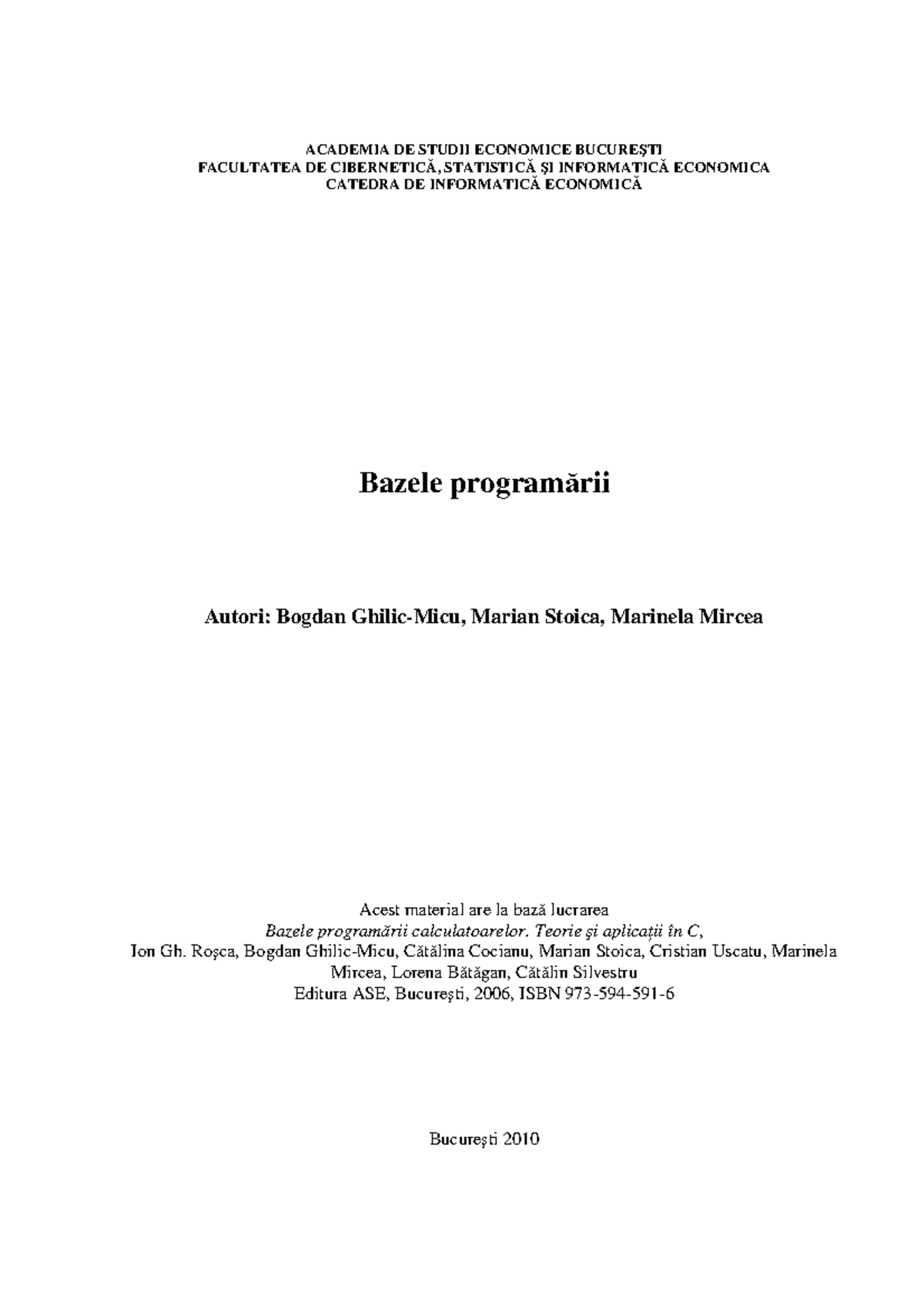 Curs-BP - Summary Bazele programării calculatoarelor Basics of ...