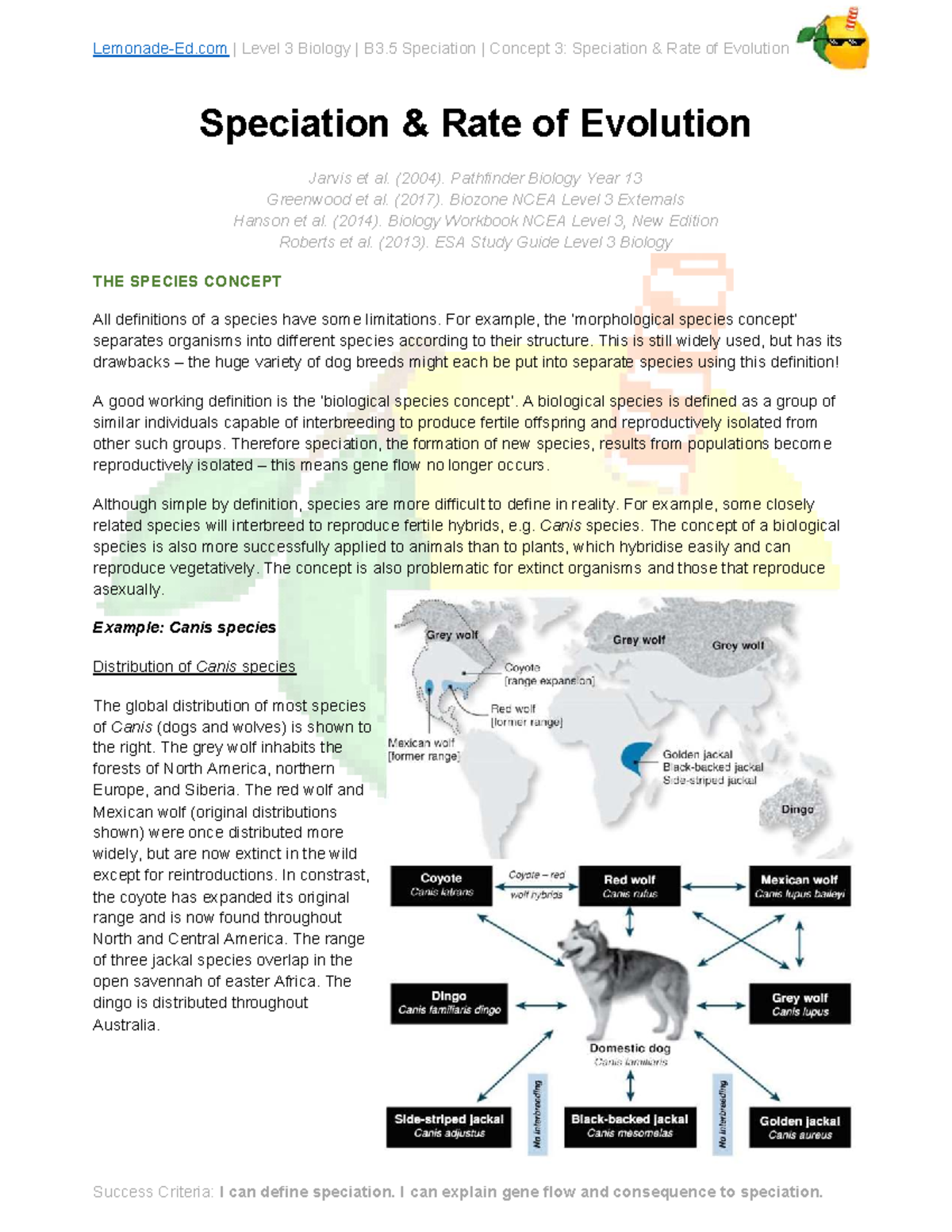 B3.5 C3 Speciation and Rate of Evolution - Speciation & Rate of ...