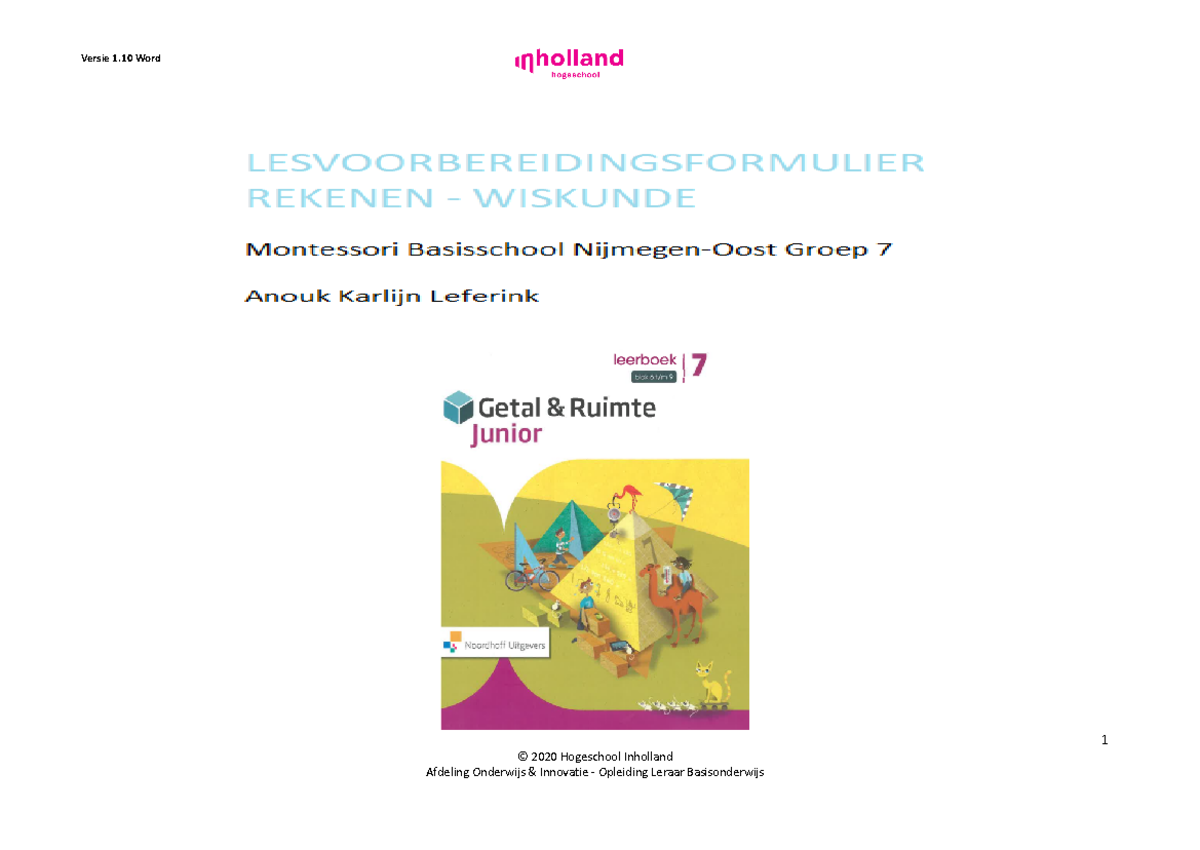 LVF Rekenen-Wiskunde: Activiteiten en Didactisch Model voor Groep 7 ...