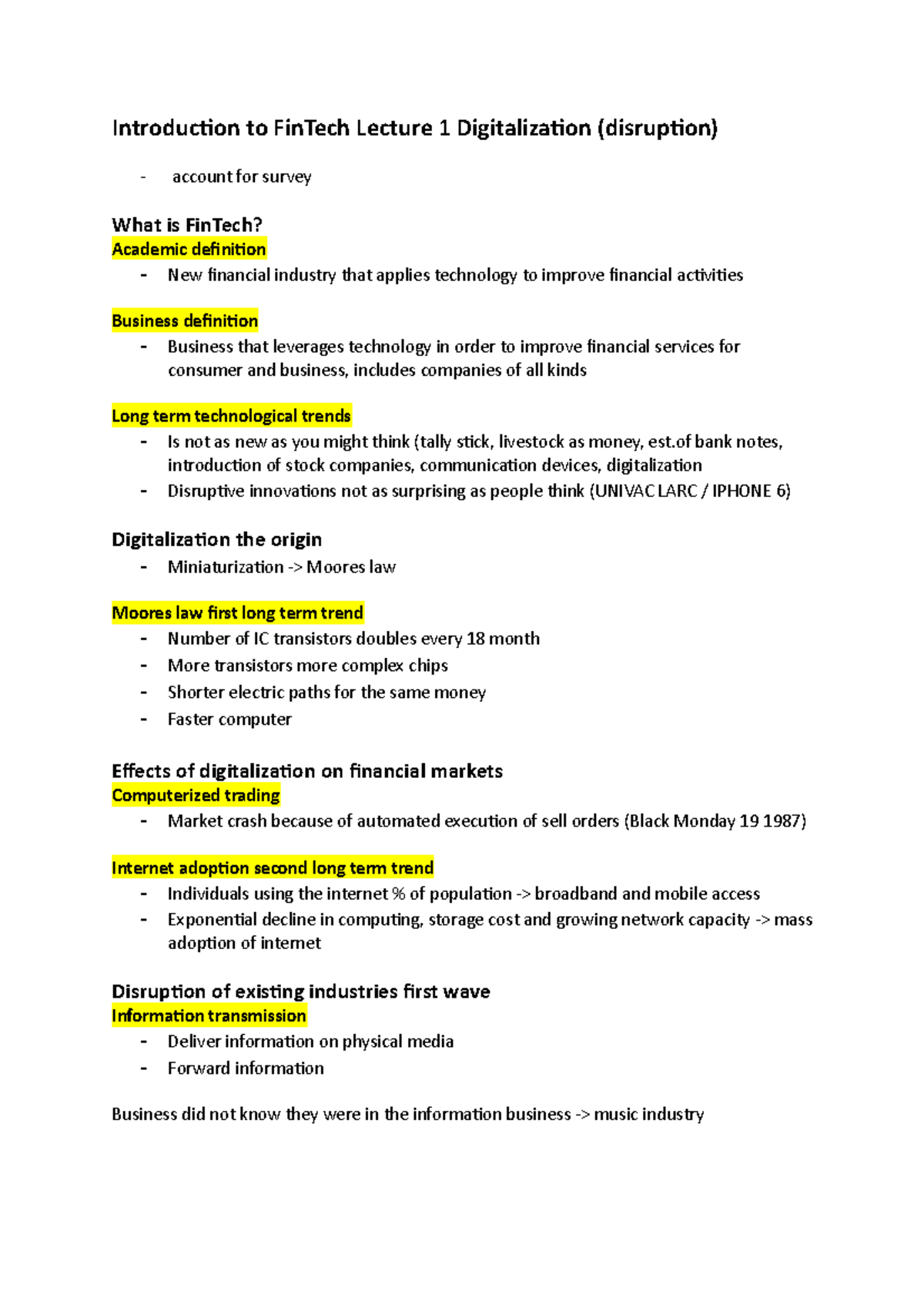 Final Exam Summary for FinTech (Course: FinTech 101) - Studeersnel
