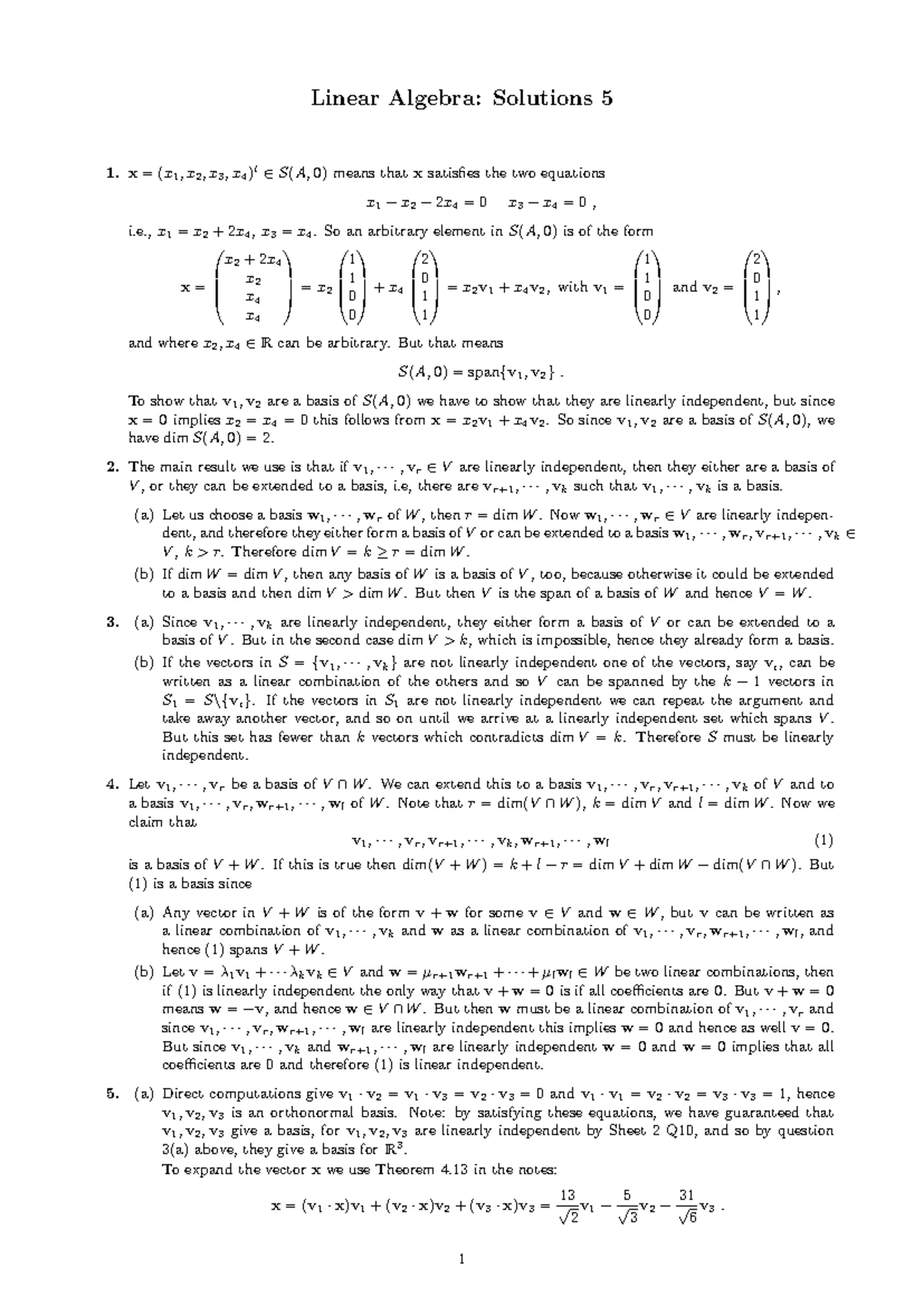 MATH11005 2014-2015 Problem Set 2 - Linear Algebra & Geometry ...