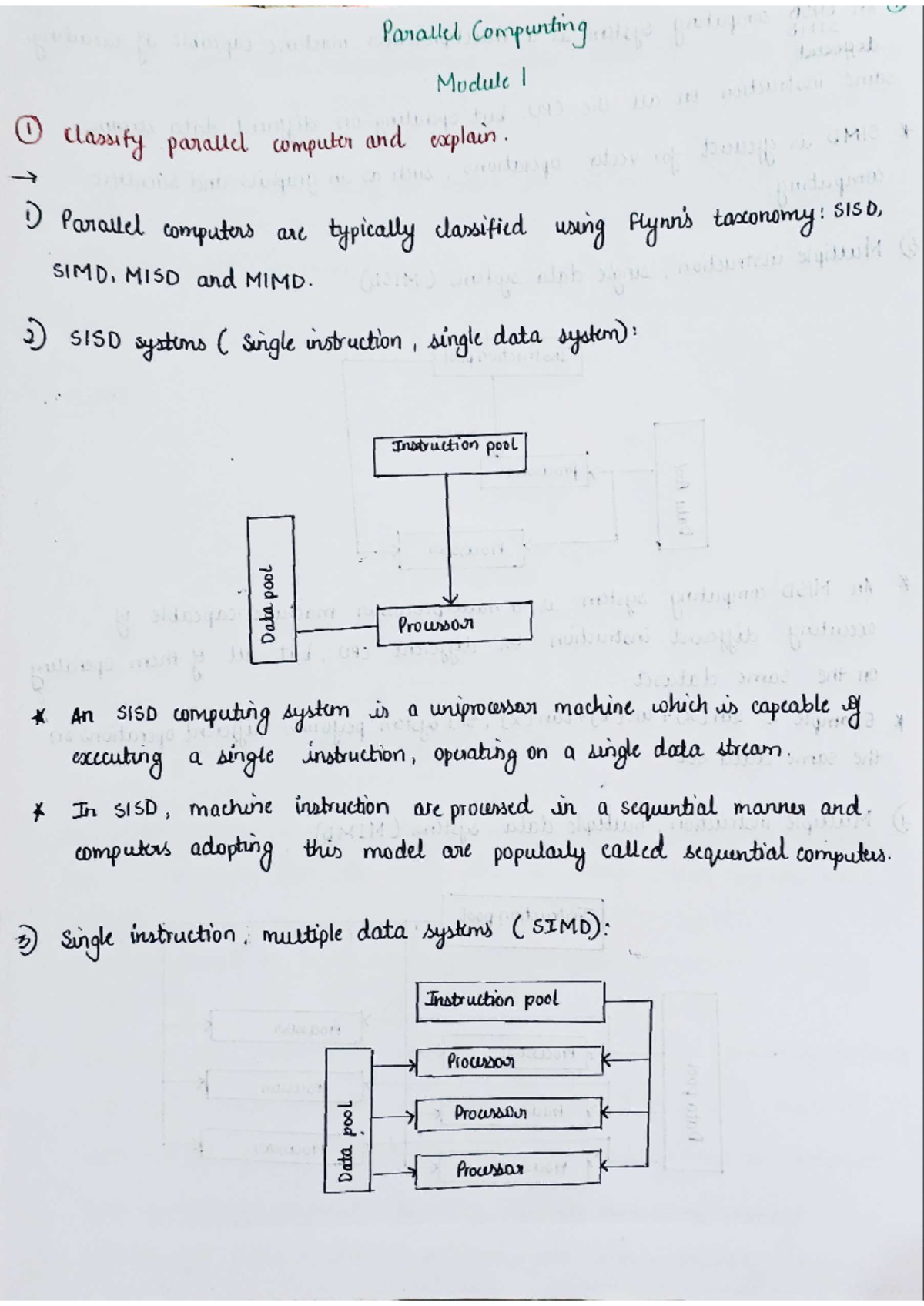 BCS-702 Parallel Computing: Classifying Parallel Computers and Their ...