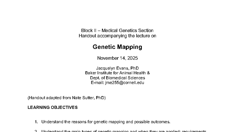 Genetic Mapping in Veterinary Medicine: Techniques & Applications ...