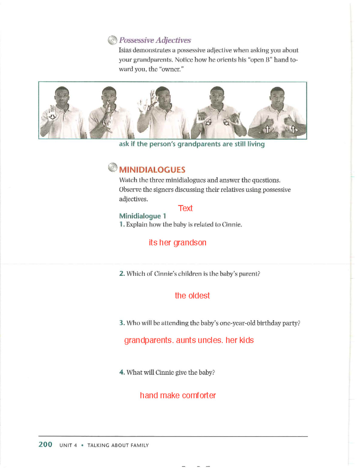 4.8 hw - this is a homework sheet about family members relating to ...