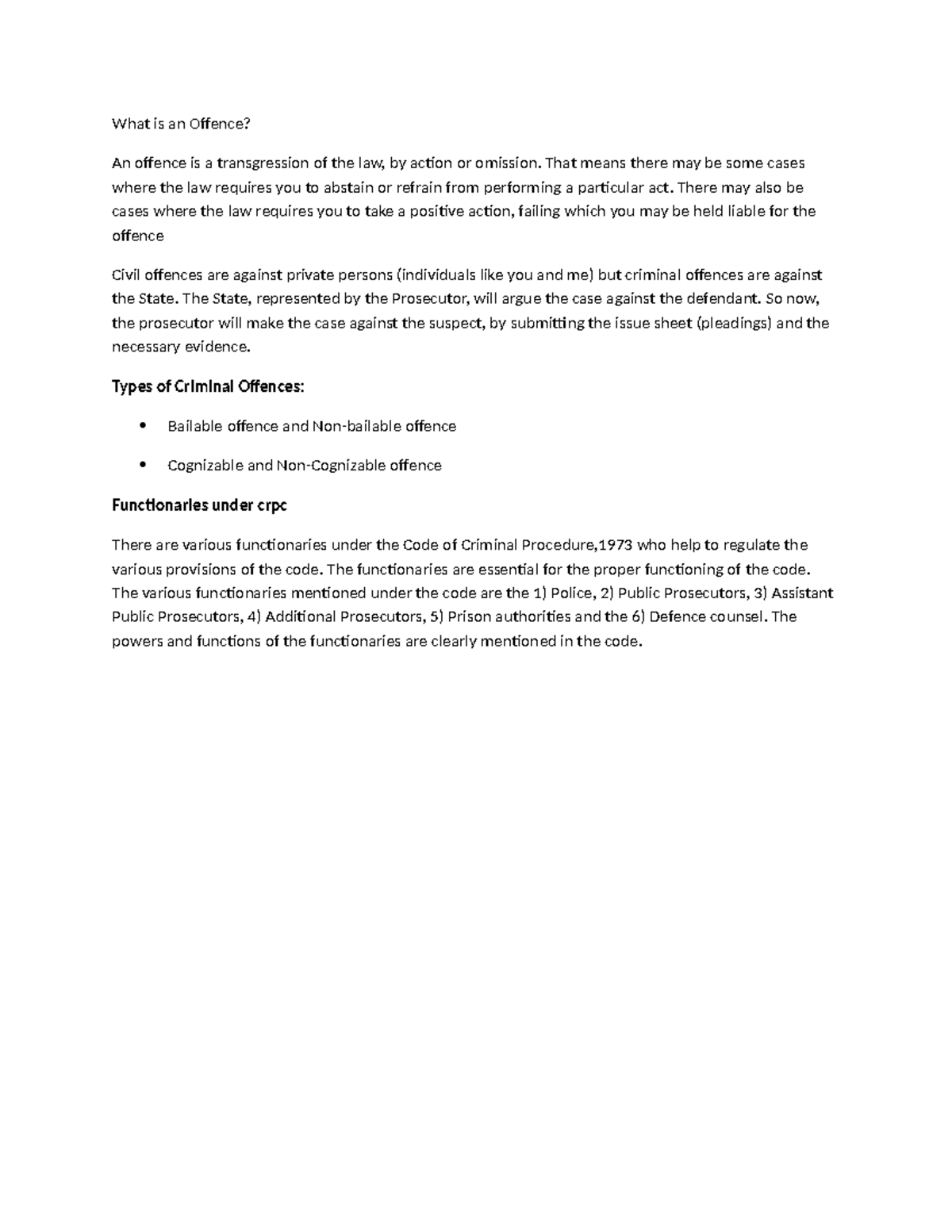 Unit 1 & 2 CRPC: Comprehensive Notes on Criminal Procedure Code - Studocu