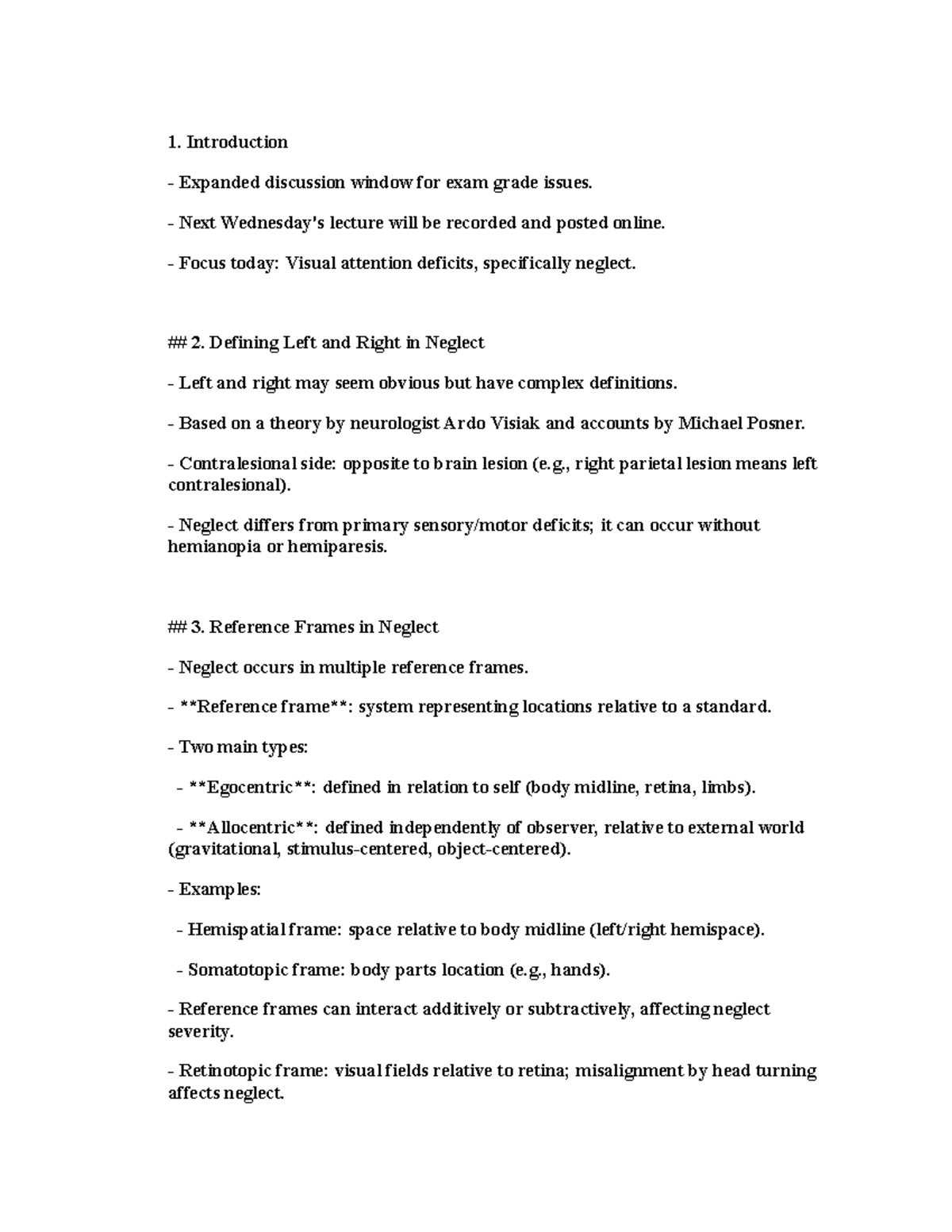 Lec 10 & 11: Visual Attention Deficits & Neglect in Psych 345 Notes ...