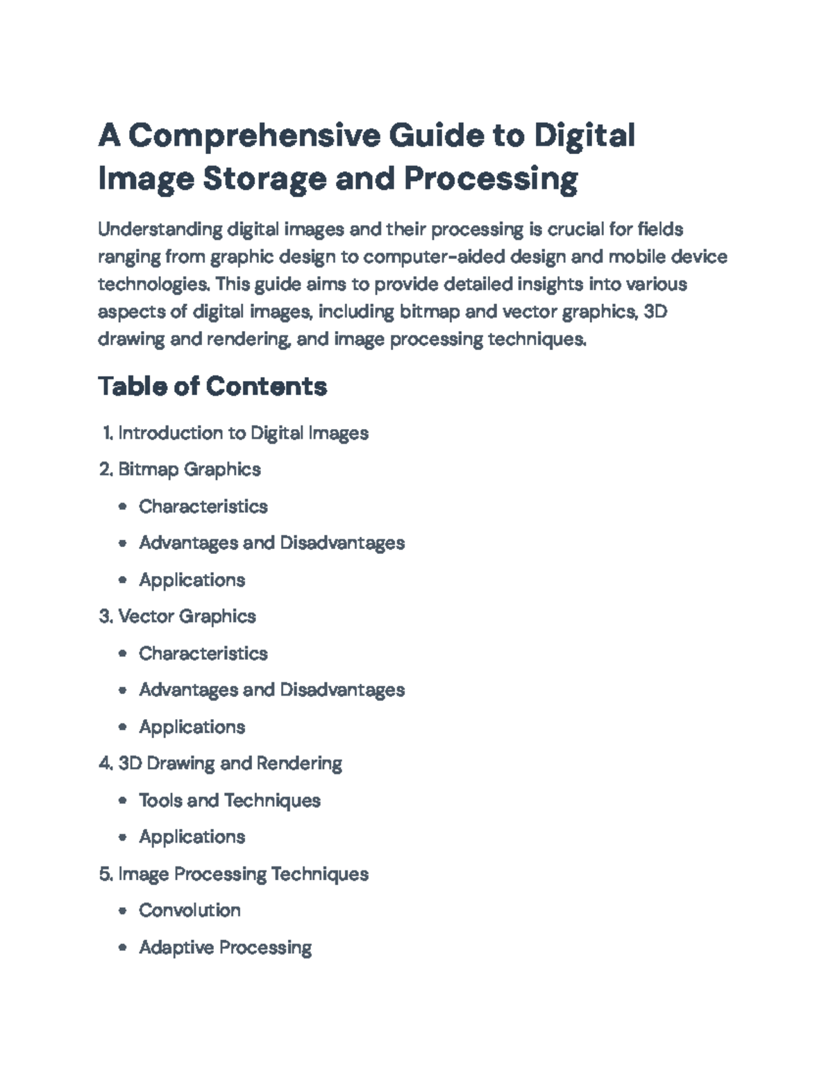 Digital Image Storage and Processing Guide: Insights and Techniques - A ...