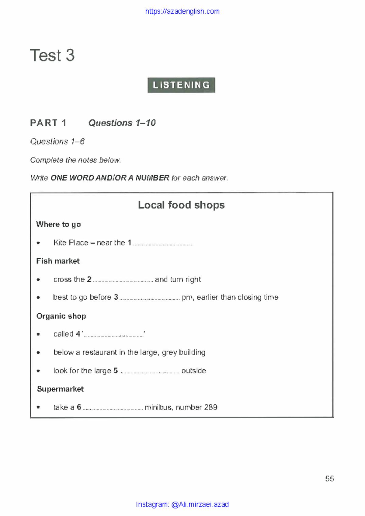 Test 3 - Listening and Reading Comprehension Questions - Studocu