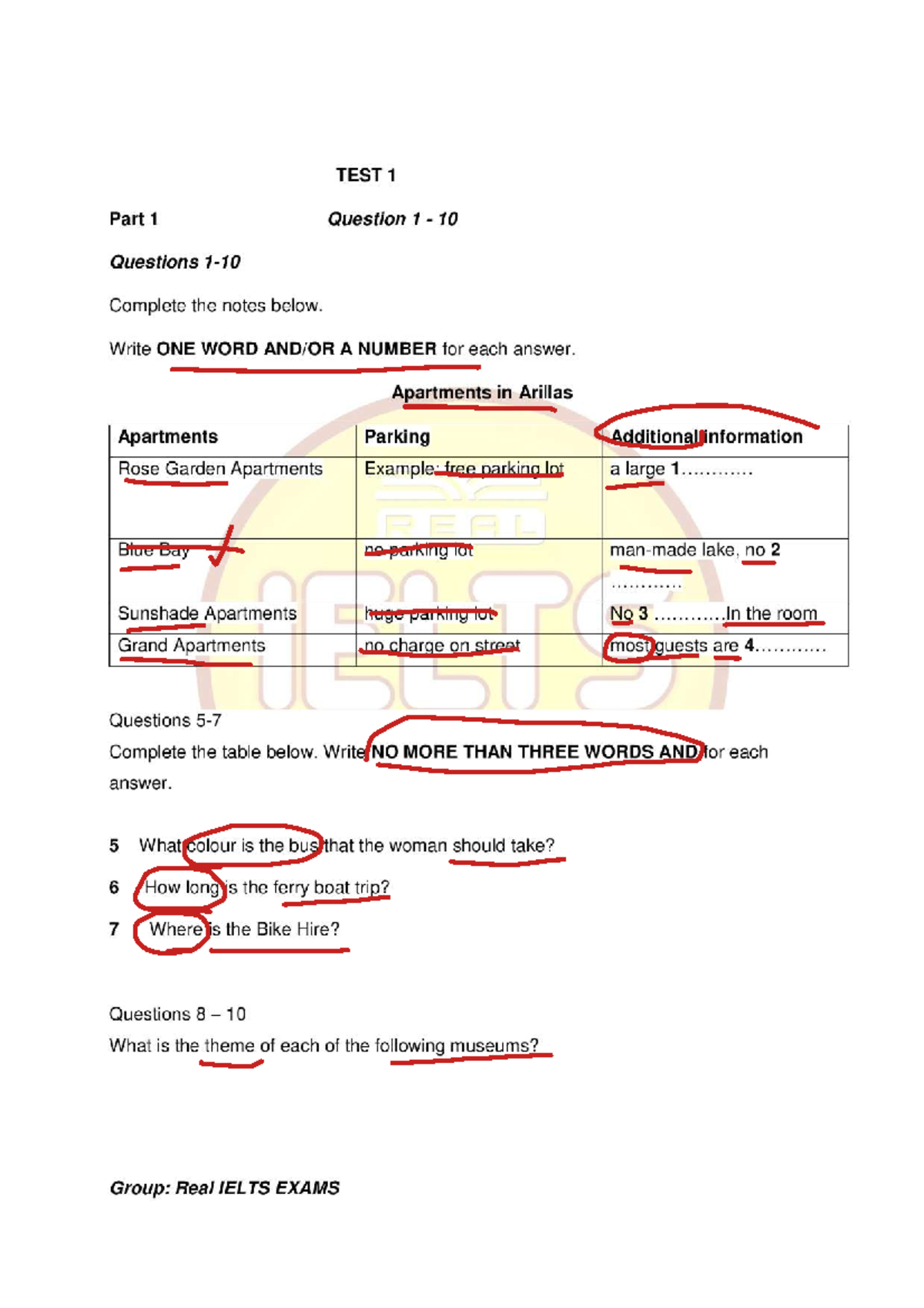 Real IELTS EXAMS Test 4: Complete Notes and Answers - Studocu