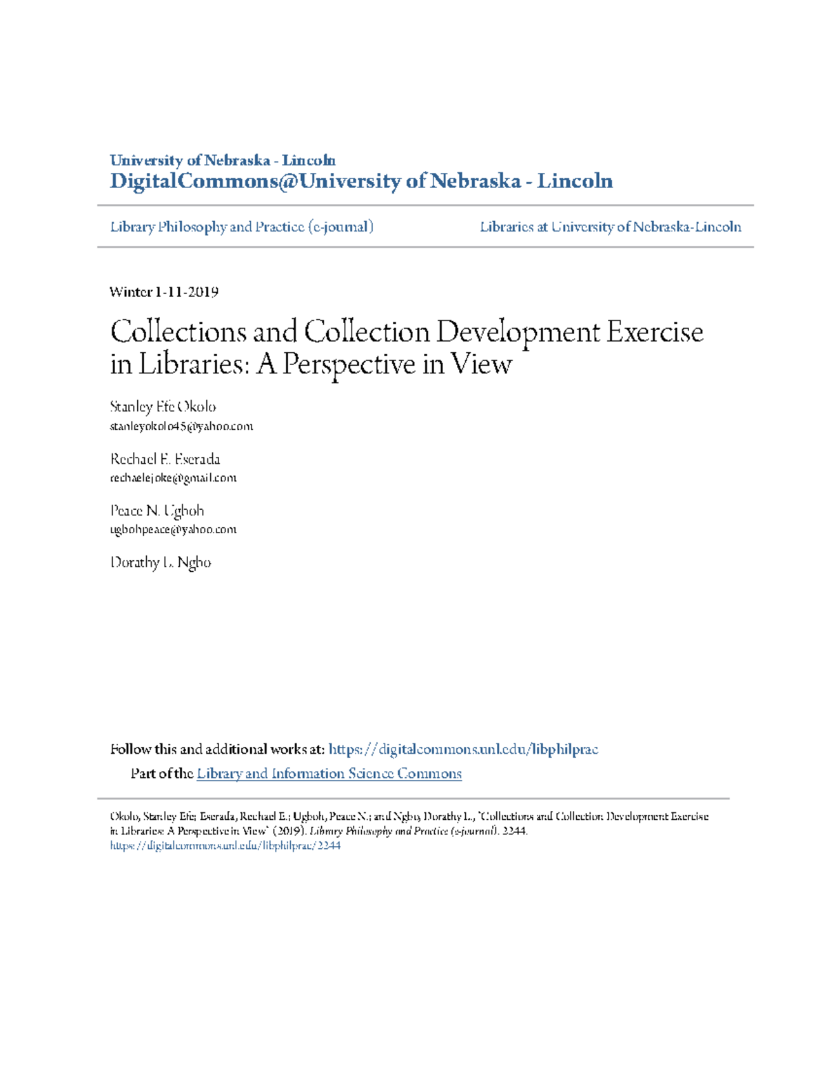 CLN Collection Development Policy: Strategies for Library Resource ...