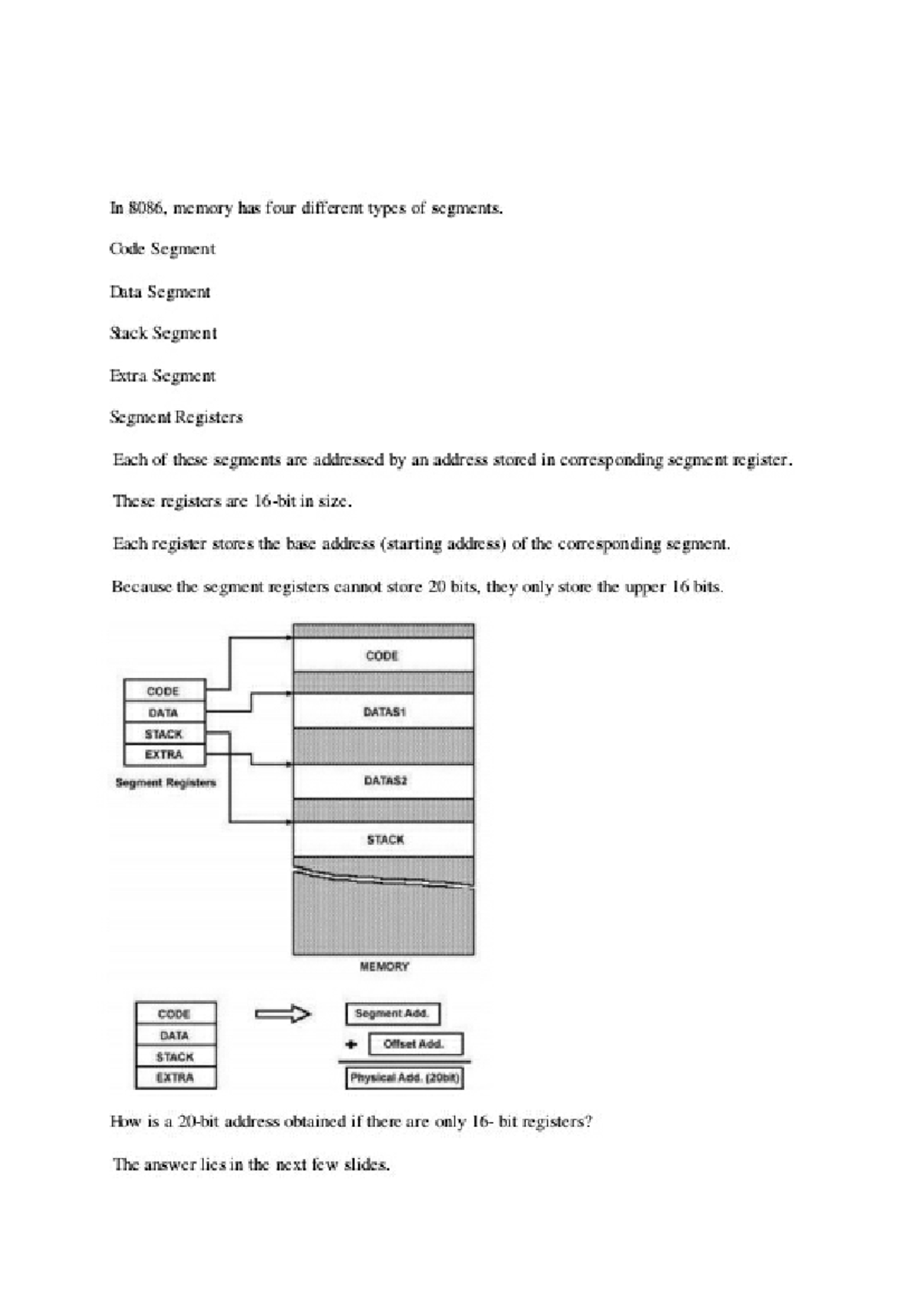 Mp4 - Specified to different types of memory segments in mp - computer ...