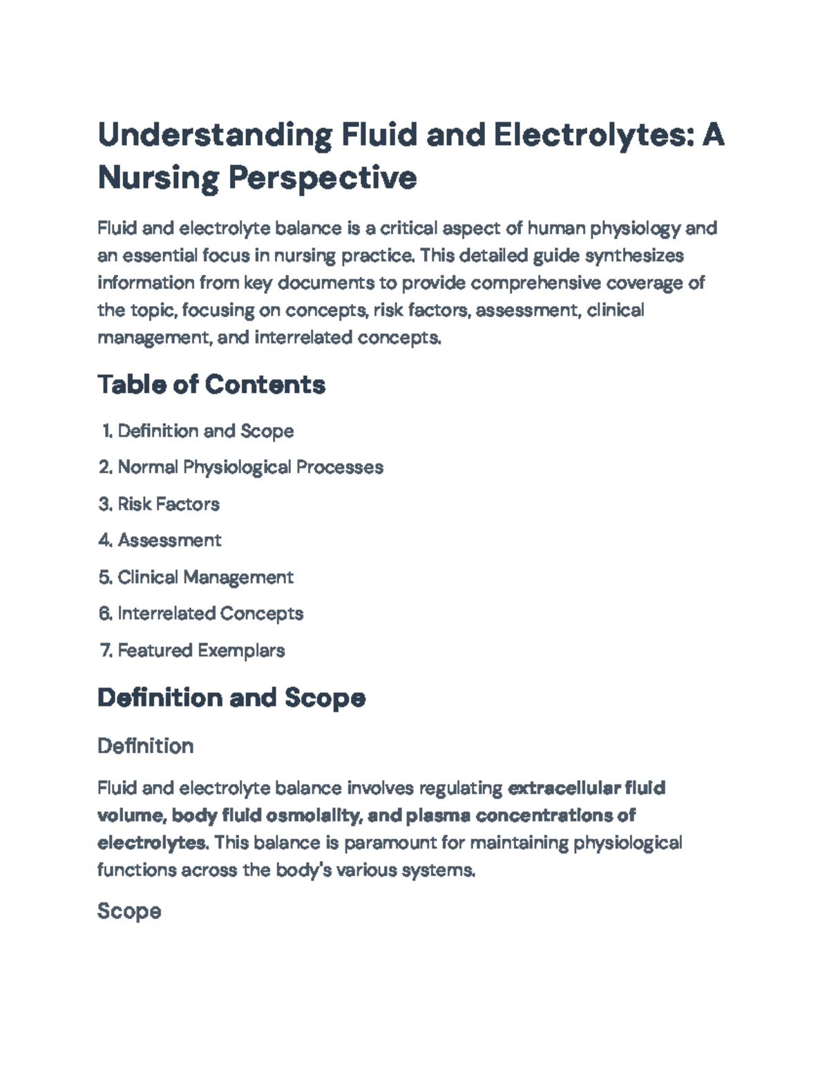 Understanding Fluid and Electrolyte Balance in Nursing Practice: A ...