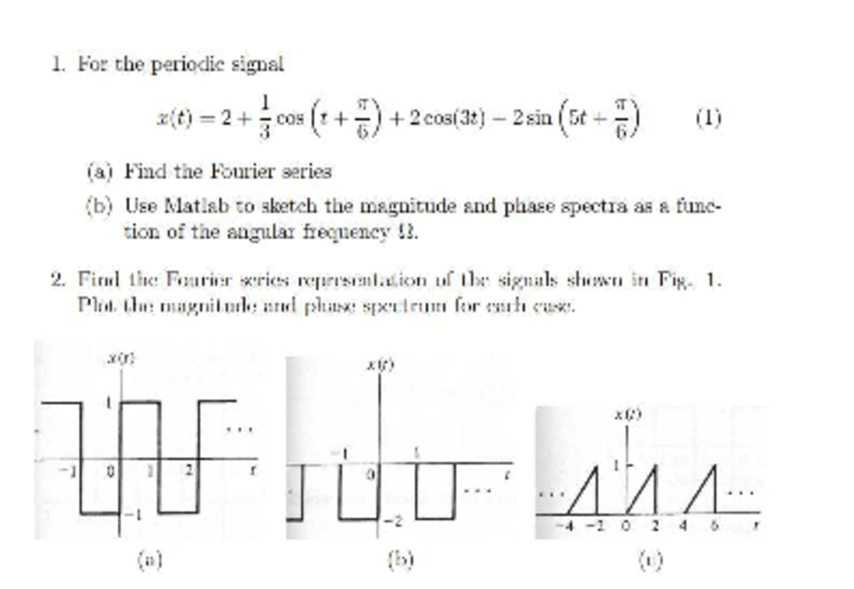 Fourier Series Analysis and Spectra Plotting for Signals (EE 101) - Studocu
