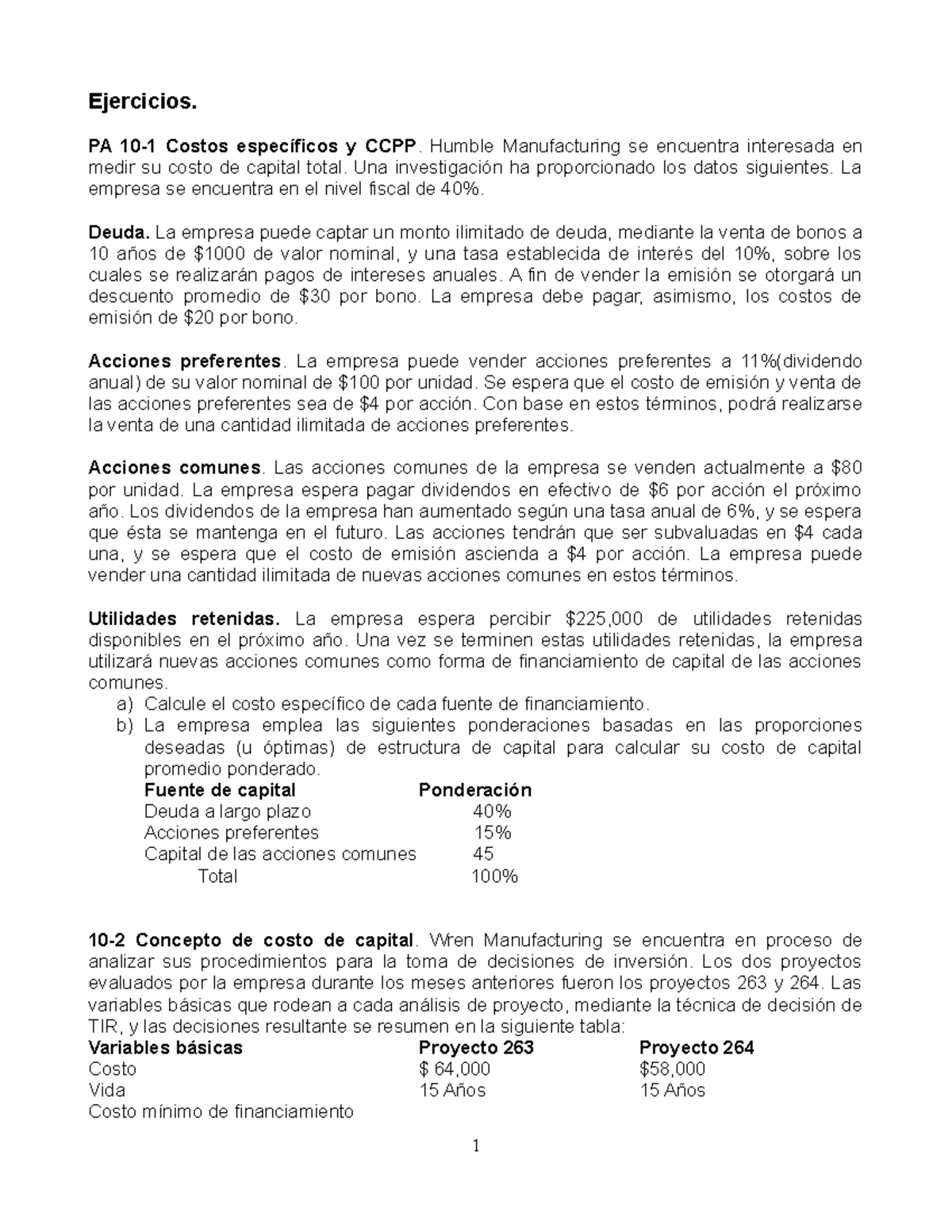 Costos Específicos y CCPP: Ejercicios de Finanzas CCPP-101 - Studocu