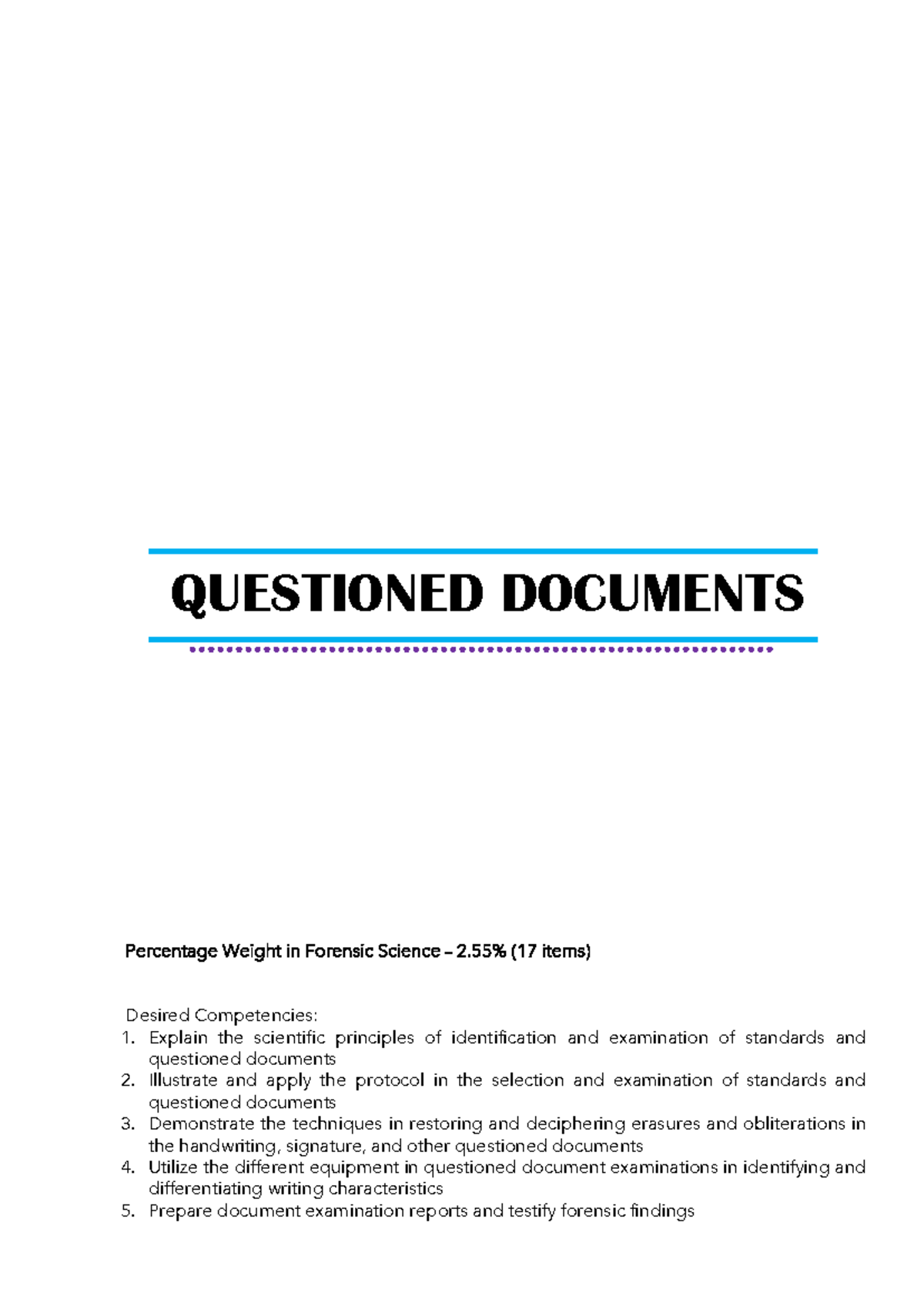 FS Questioned Documents: Forensic Science Principles and Techniques ...