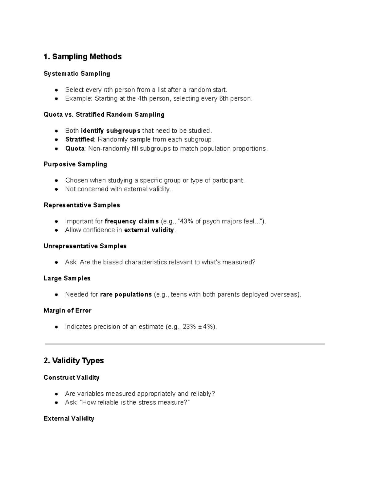 Research Methodology Study Guide (Ch 2) for Psychology Courses - 1 ...
