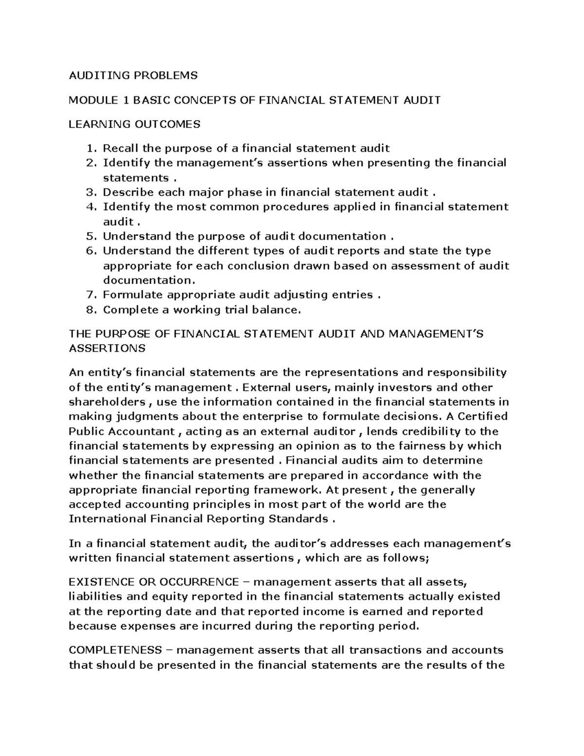 Audit of Receivables: Assignment and Factoring Analysis 101 - Studocu