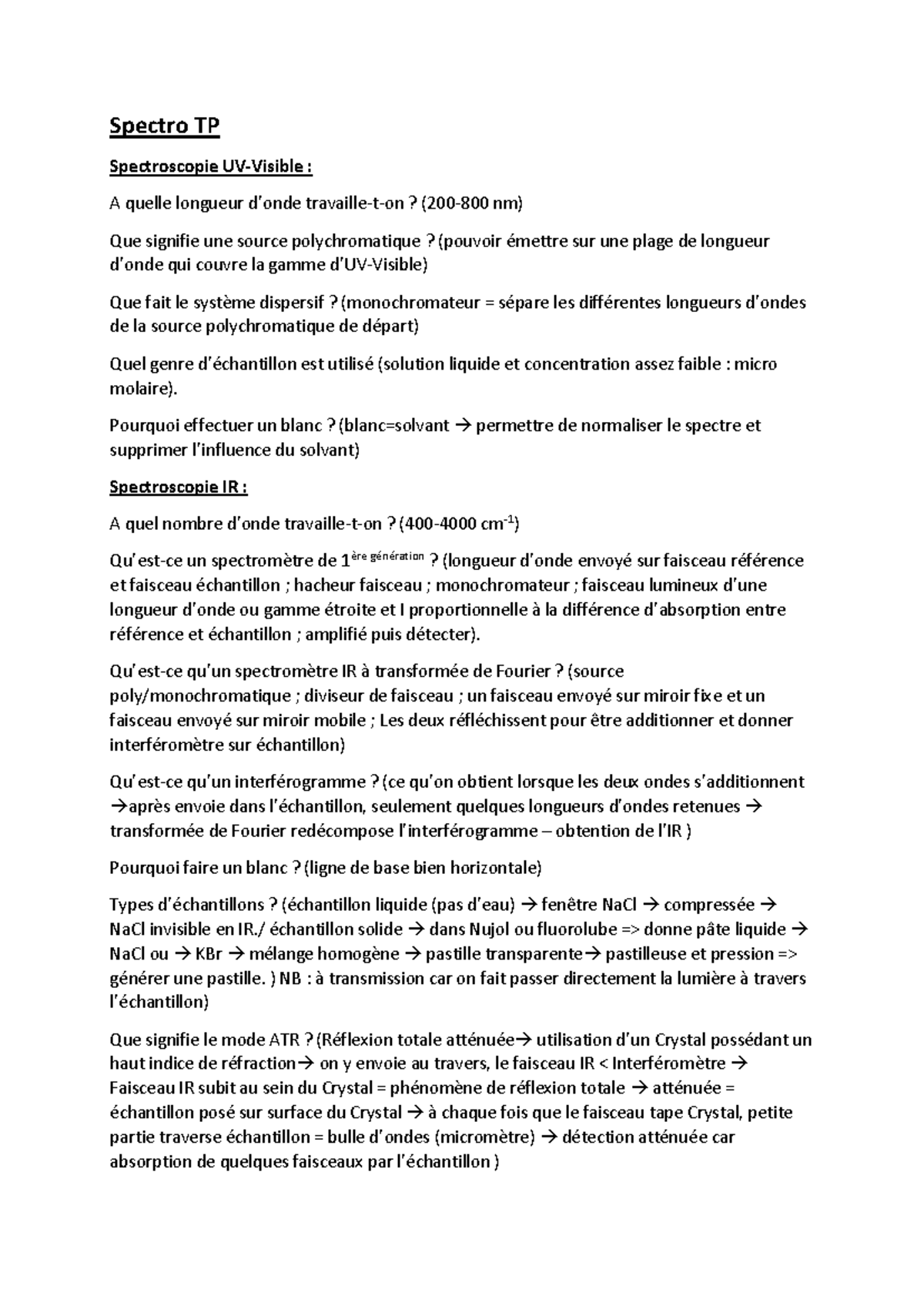 Spectro-TP - TP spectro instrumentation - Spectro TP Spectroscopie UV ...