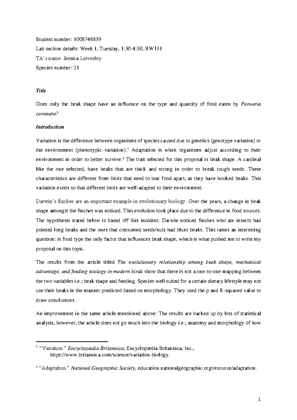 BIO120 Reading Research Presentation script - Lab report #5 - Reading ...