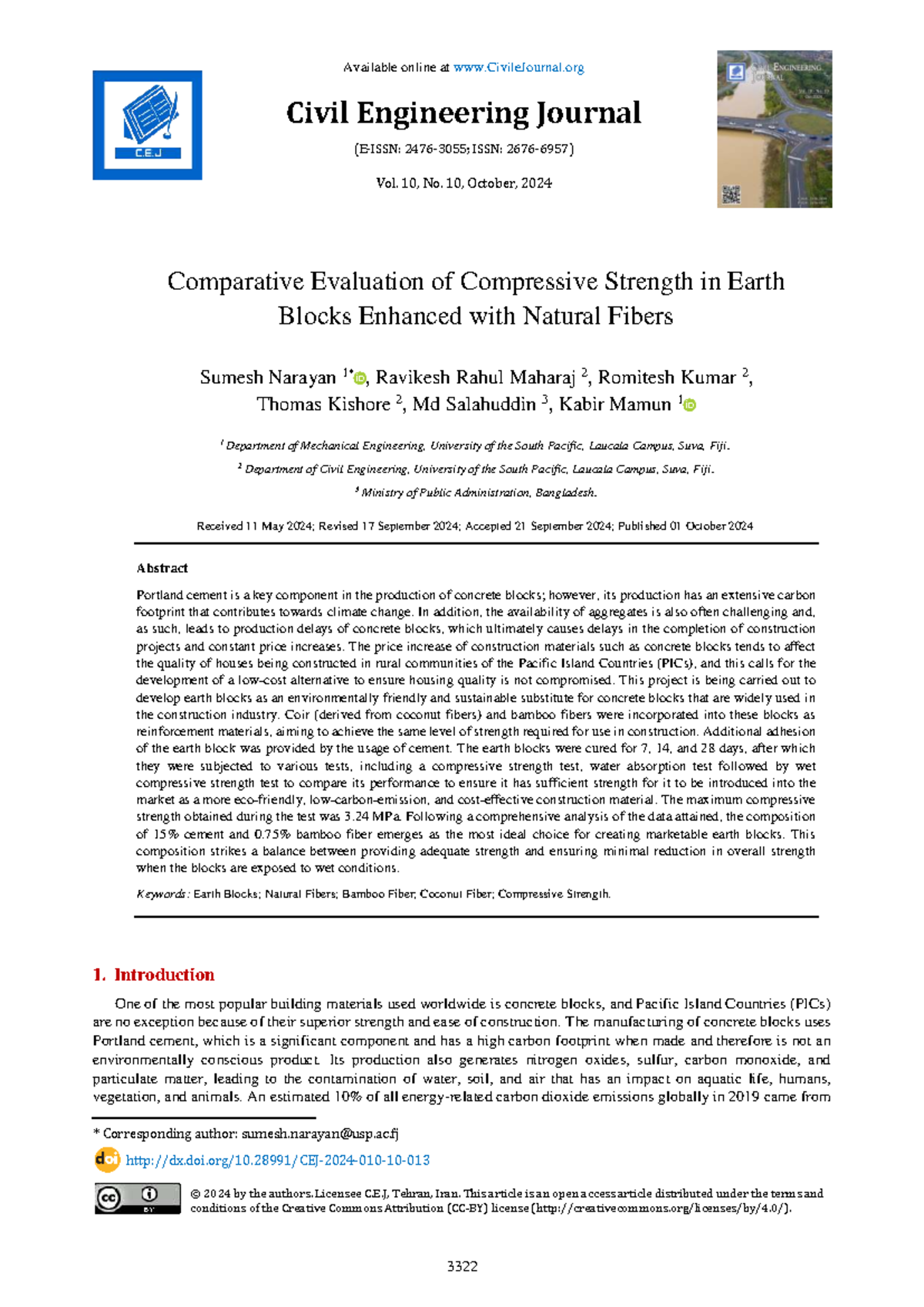 CEJ 10.10 (2024) - Compressive Strength of Earth Blocks with Natural ...